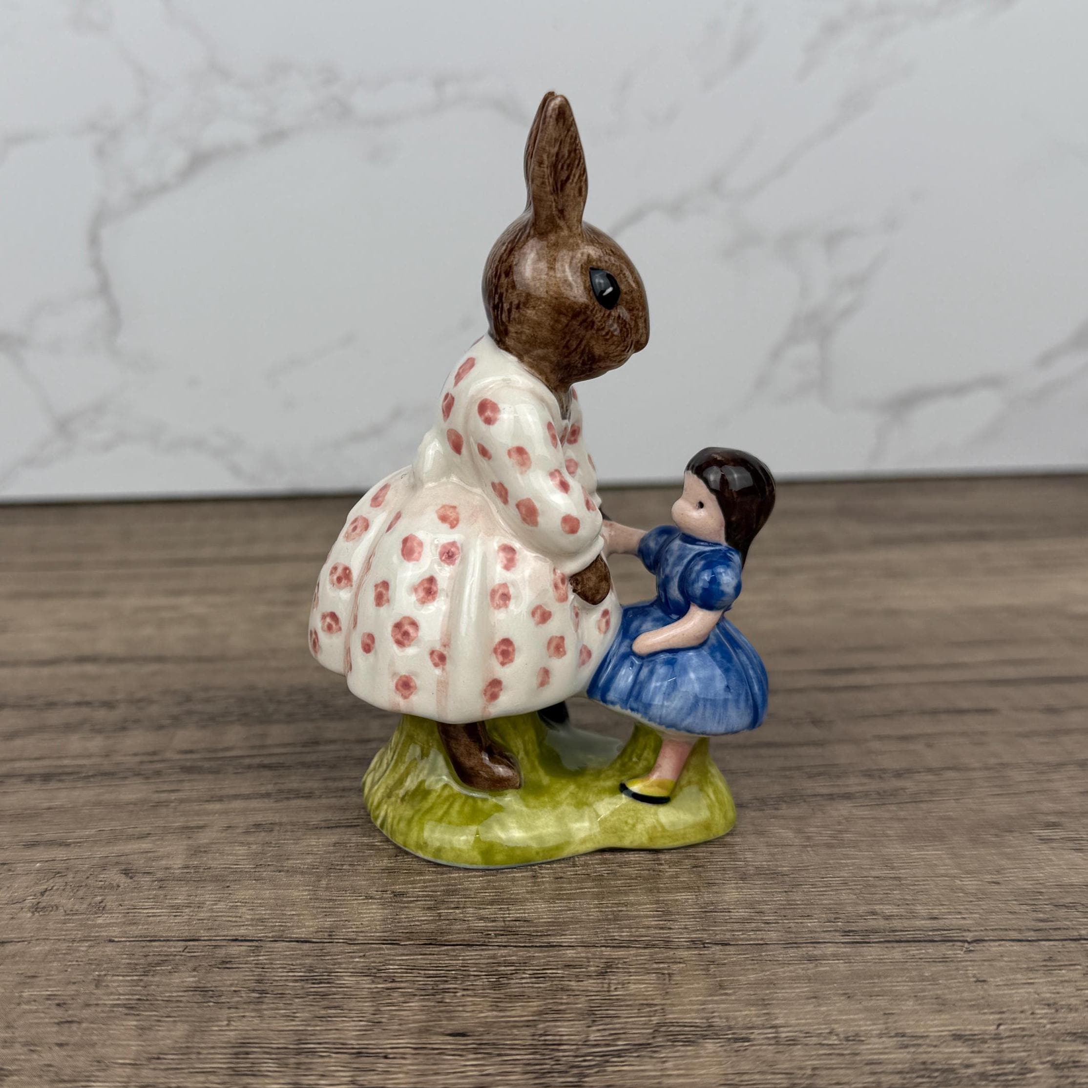 Royal Doulton Dollie Bunnykins Figurine, "Playtime" DB8, Nursery Decor