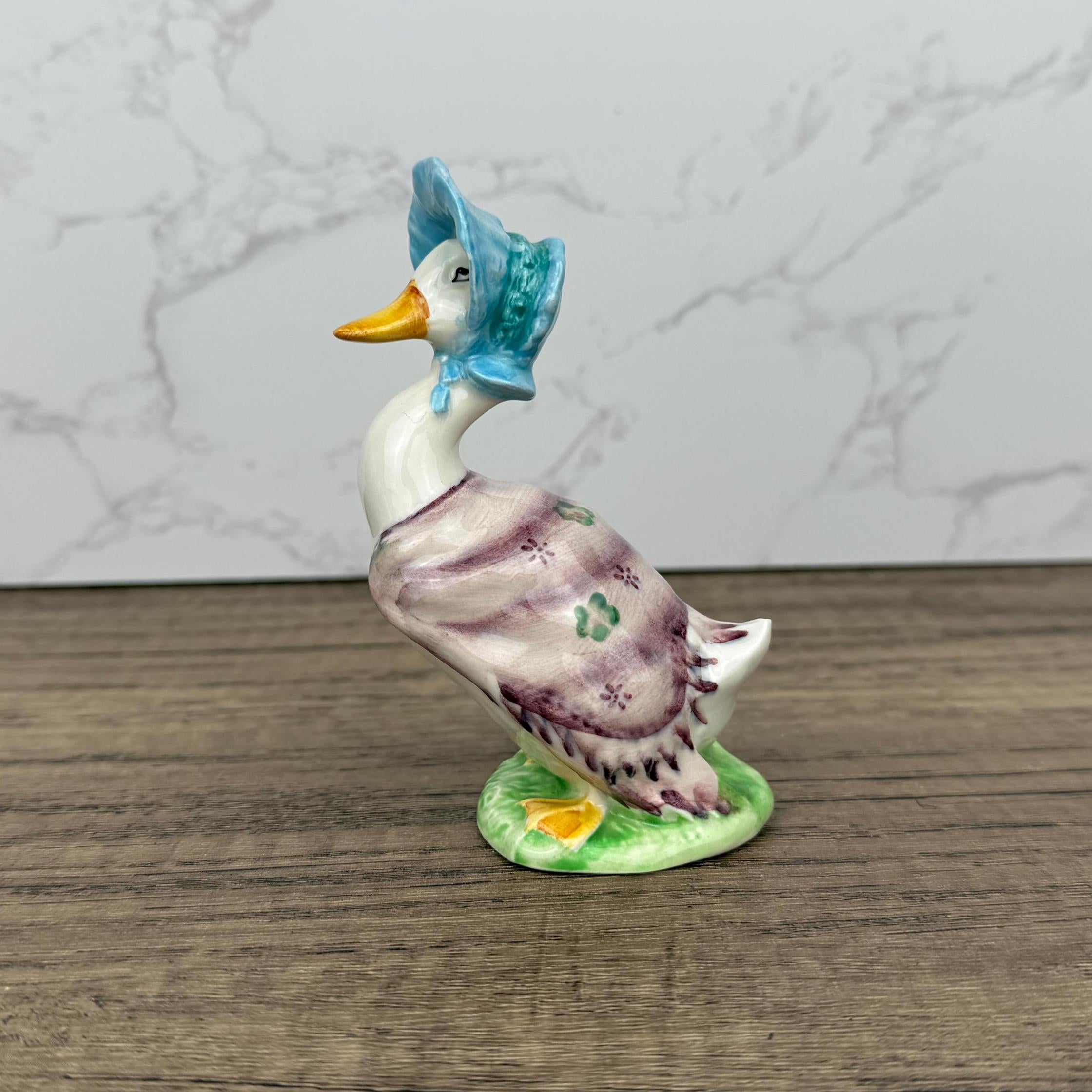 BESWICK Beatrix Potter Jemima Puddleduck Figurine, Vintage Duck Figure, Porcelain Antique Collectors Ornament, Fairy Tale Figure