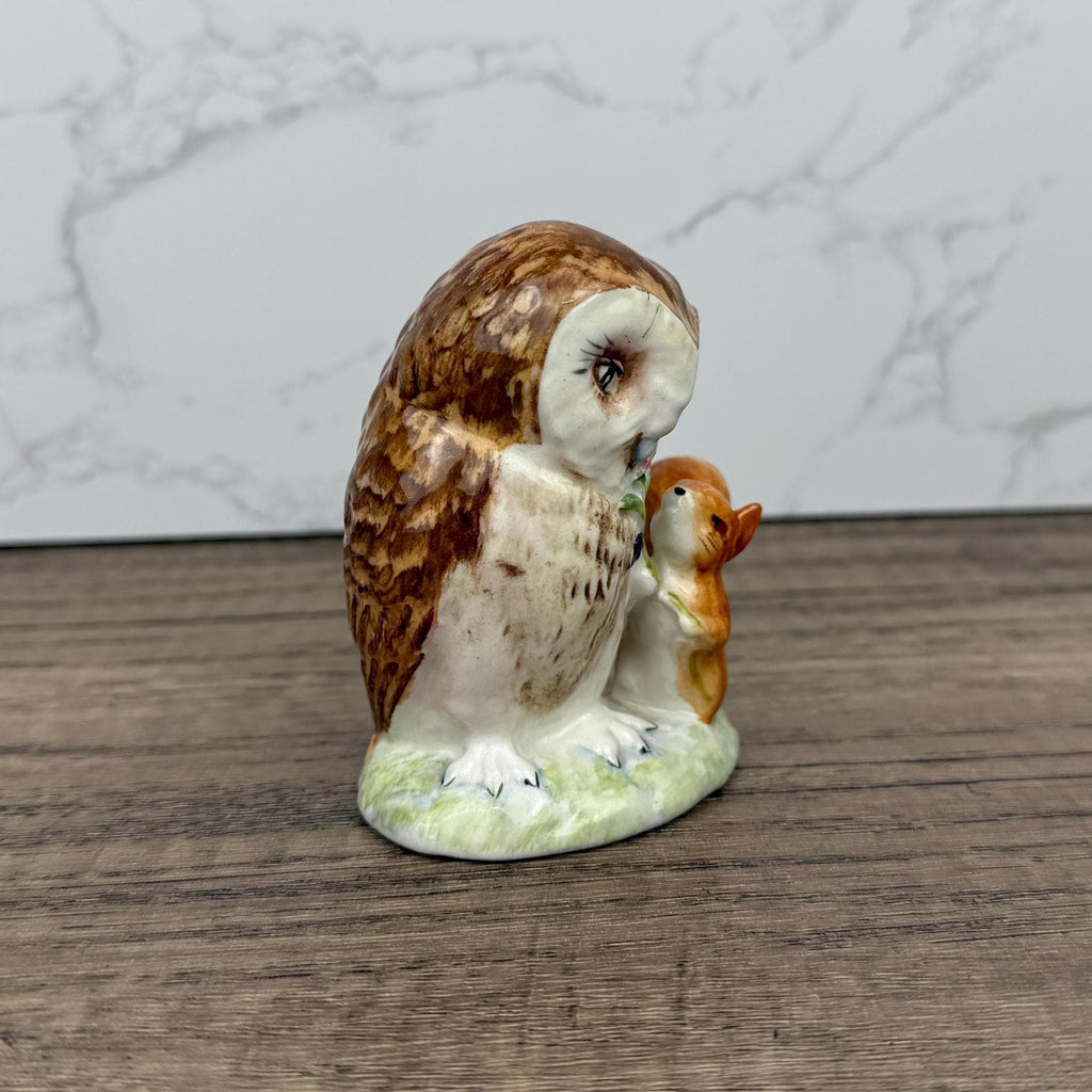 Antique BESWICK Beatrix Potters Porcelain Fairy Tale Figurine, Old Mr Brown, Owl and Squirrel Ceramic Kids Gift Ideas, Housewarming Decor