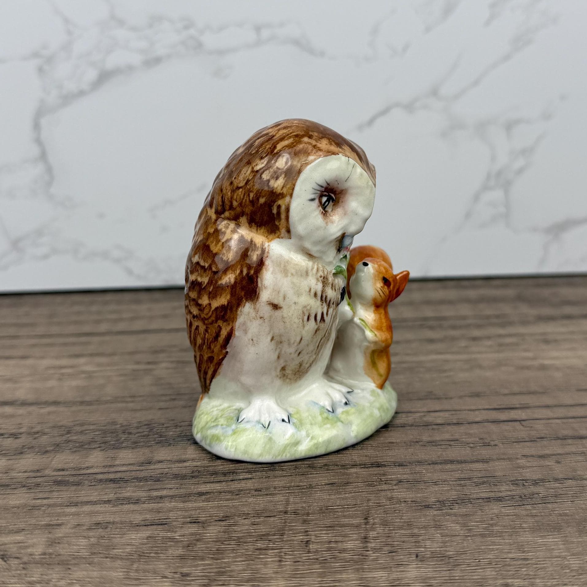 Antique BESWICK Beatrix Potters Porcelain Fairy Tale Figurine, Old Mr Brown, Owl and Squirrel Ceramic Kids Gift Ideas, Housewarming Decor