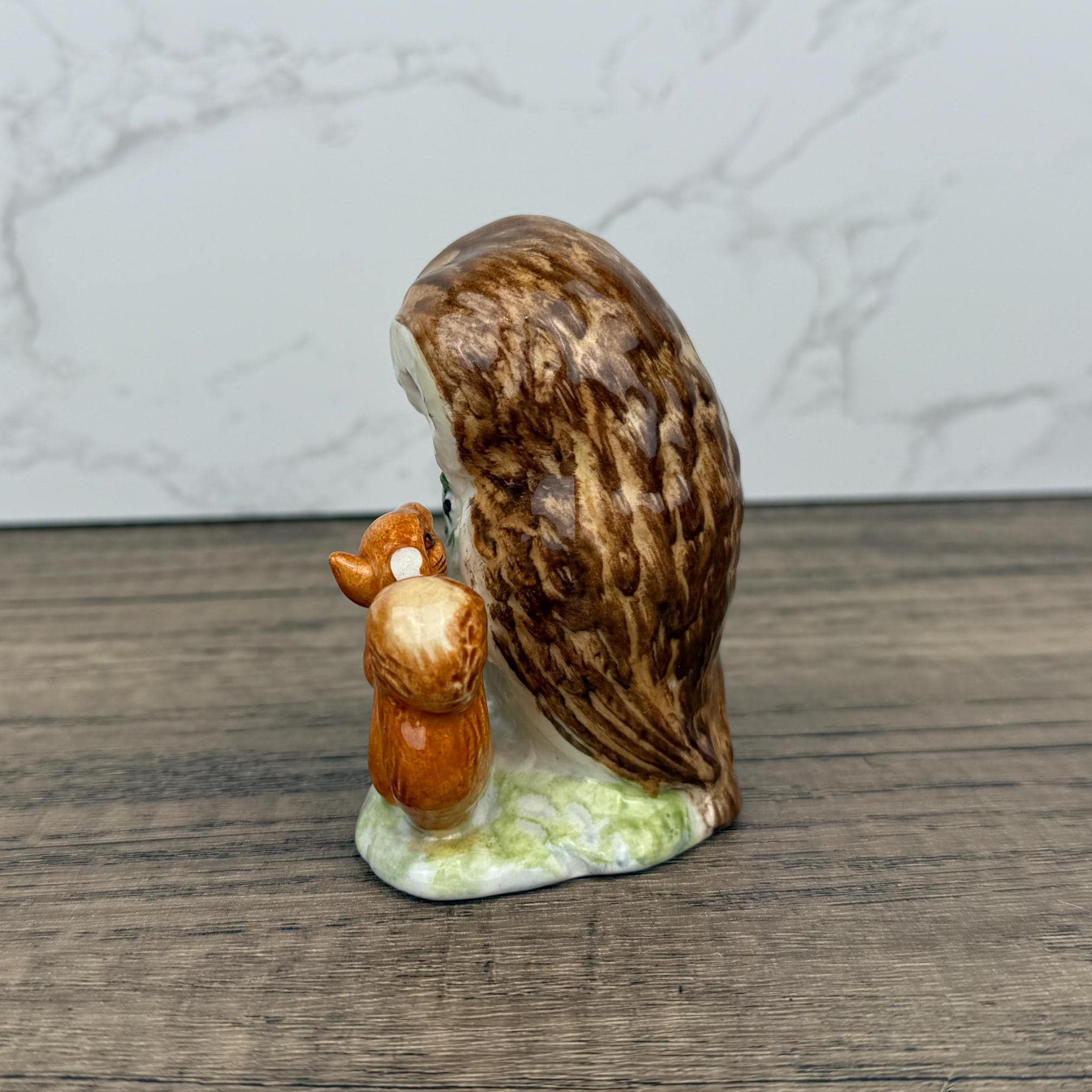 Antique BESWICK Beatrix Potters Porcelain Fairy Tale Figurine, Old Mr Brown, Owl and Squirrel Ceramic Kids Gift Ideas, Housewarming Decor