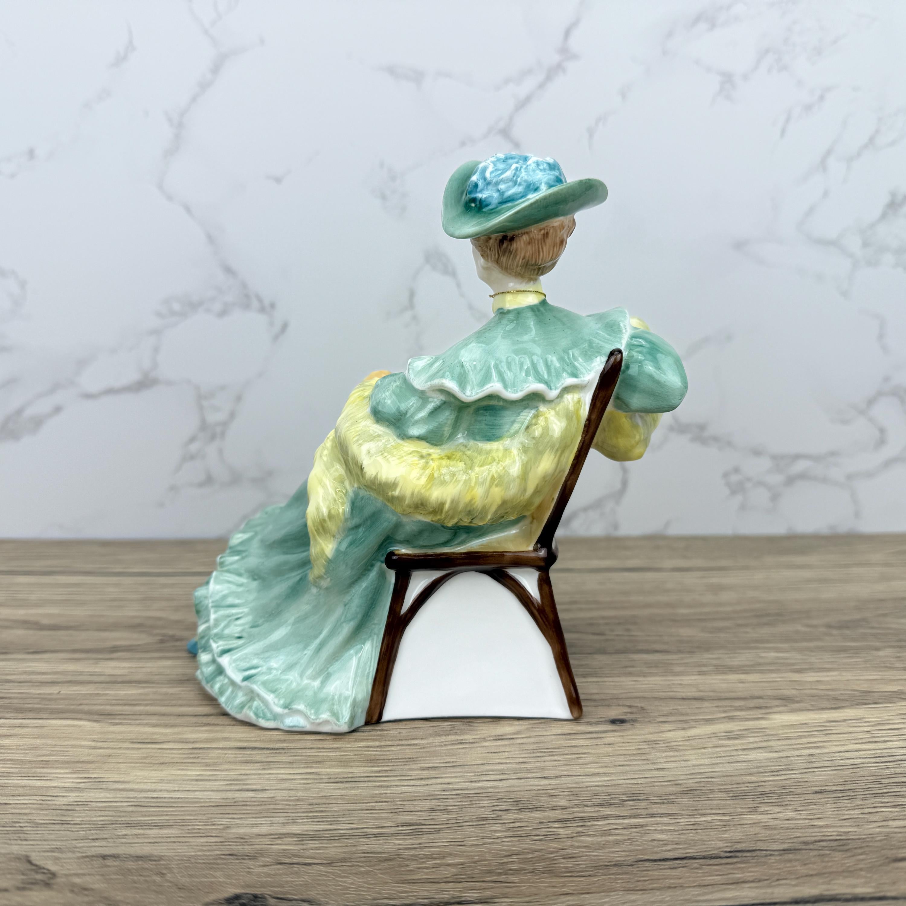 Royal Doulton Figurine, ASCOT HN2356, Sage Green Dress, Collectible Porcelain