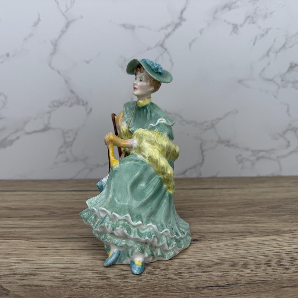 Royal Doulton Figurine, ASCOT HN2356, Sage Green Dress, Collectible Porcelain