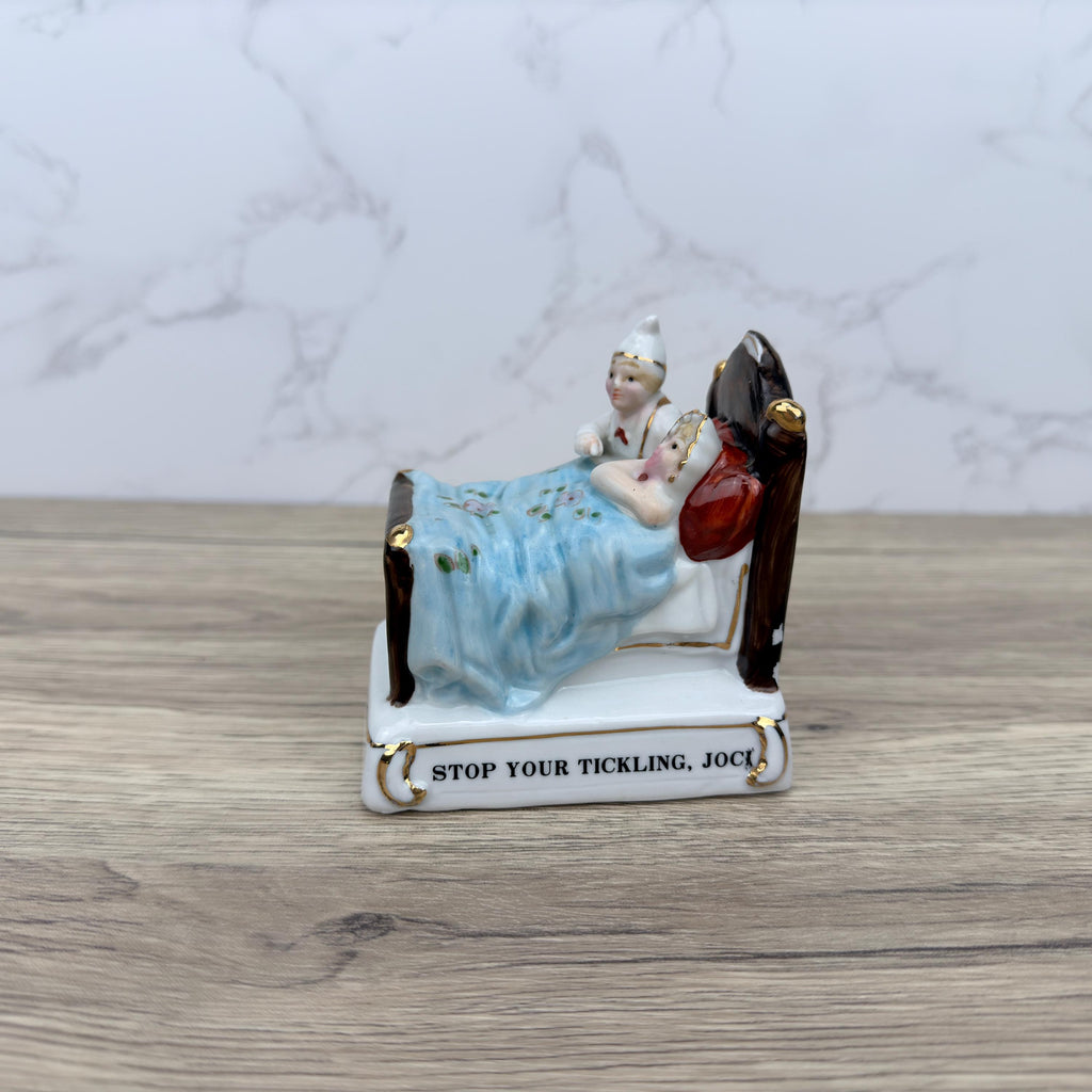 Antique German Fairing, "Stop Your Tickling Jock" Victorian Porcelain Figurine