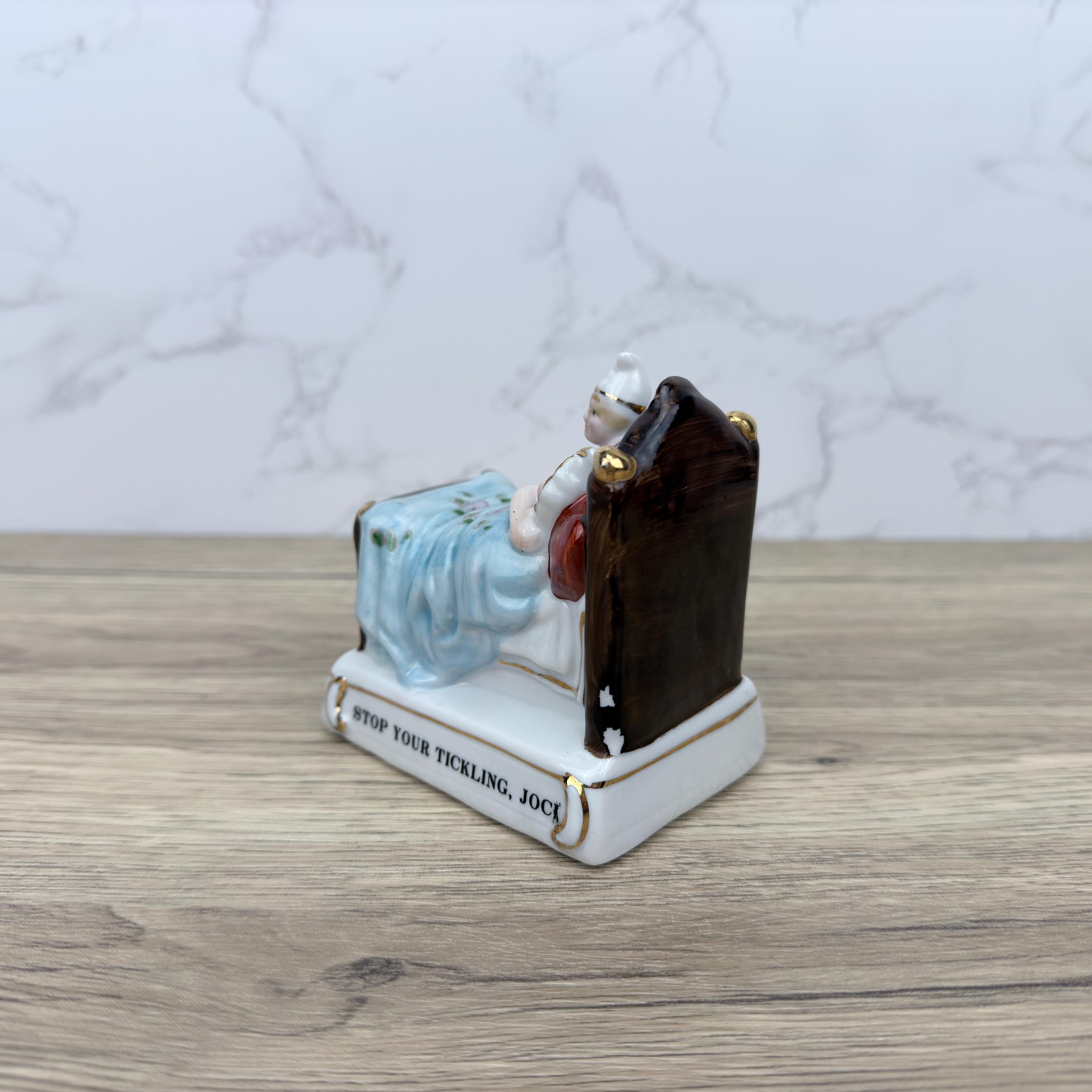 Antique German Fairing, "Stop Your Tickling Jock" Victorian Porcelain Figurine