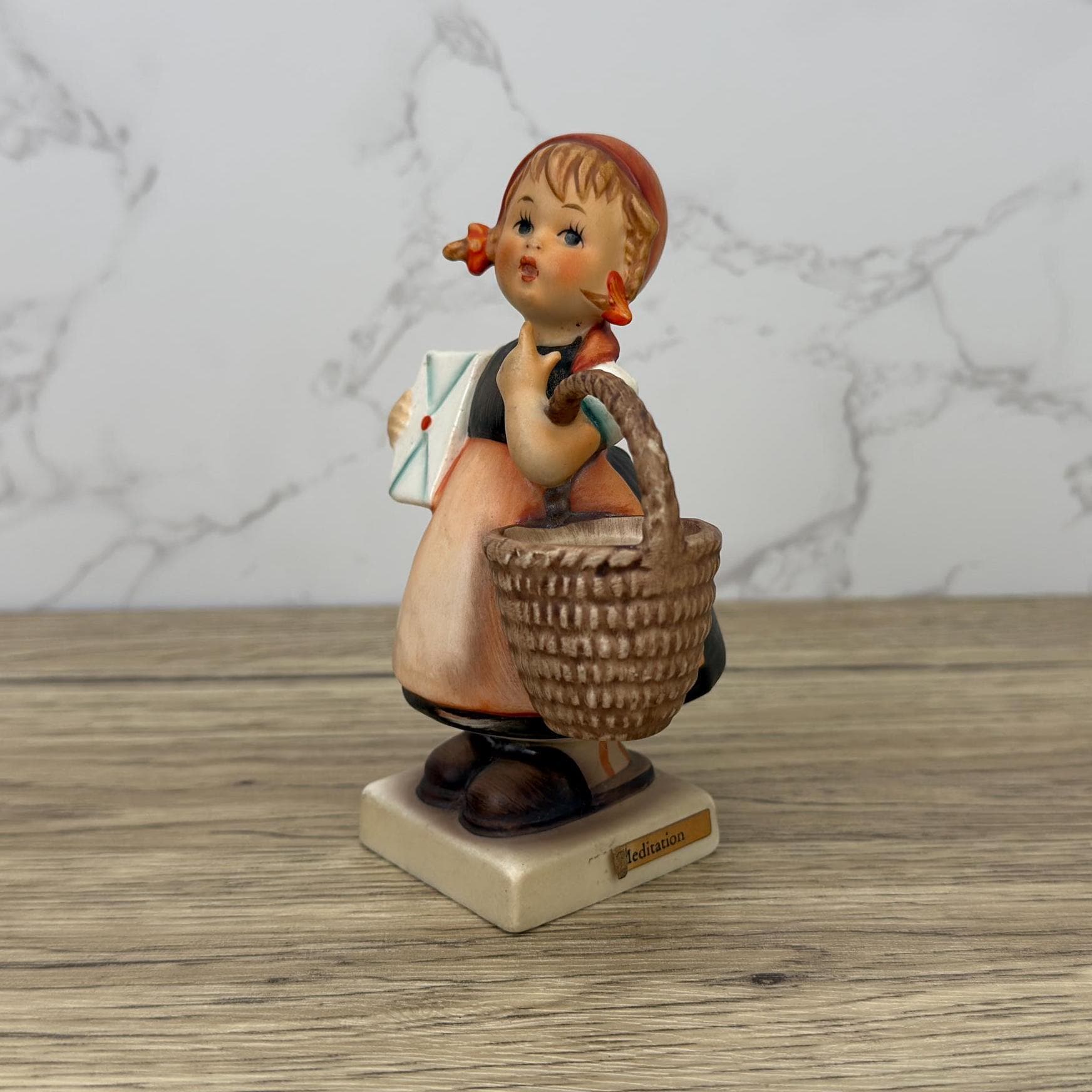 Vintage Goebel Hummel Porcelain Figurine, Girl with Basket