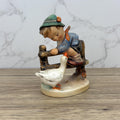 Vintage Hummel "Barnyard Hero" Figurine, Boy on Fence with Goose