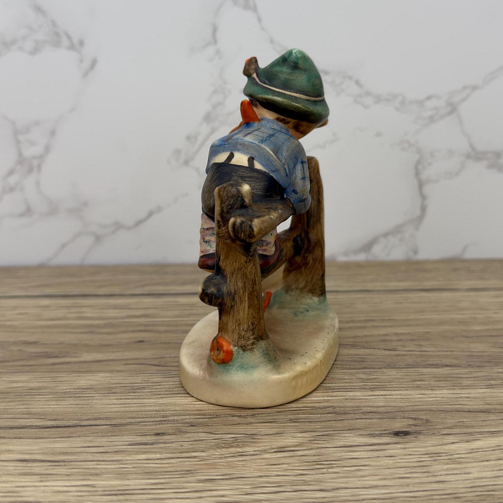 Vintage Hummel "Barnyard Hero" Figurine, Boy on Fence with Goose