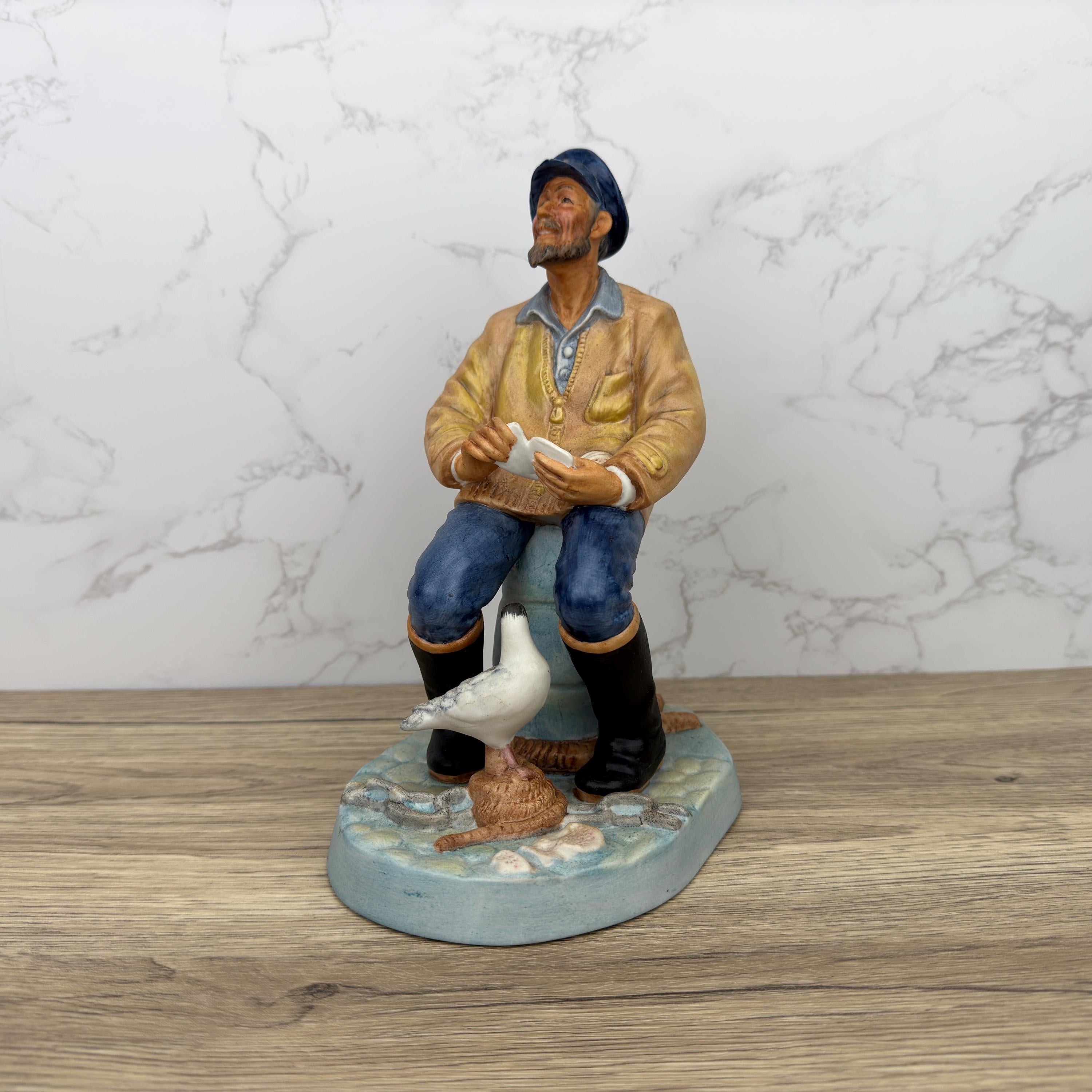 Vintage Royal Doulton Seafarer Figurine HN2455, Matte Ceramic Ornament