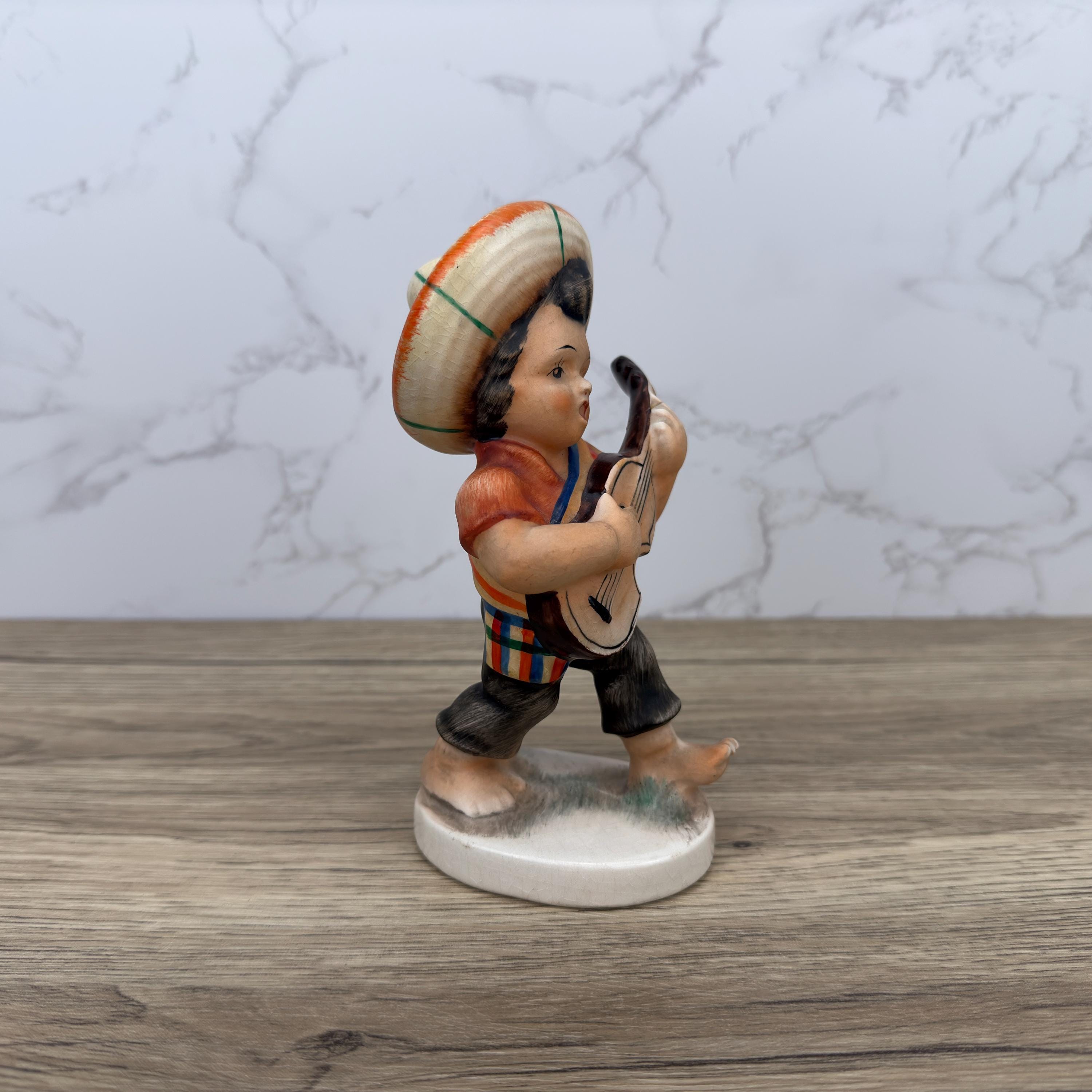 Vintage Friedel Bavaria Porcelain Boy Figurine, Mexican Guitar Player