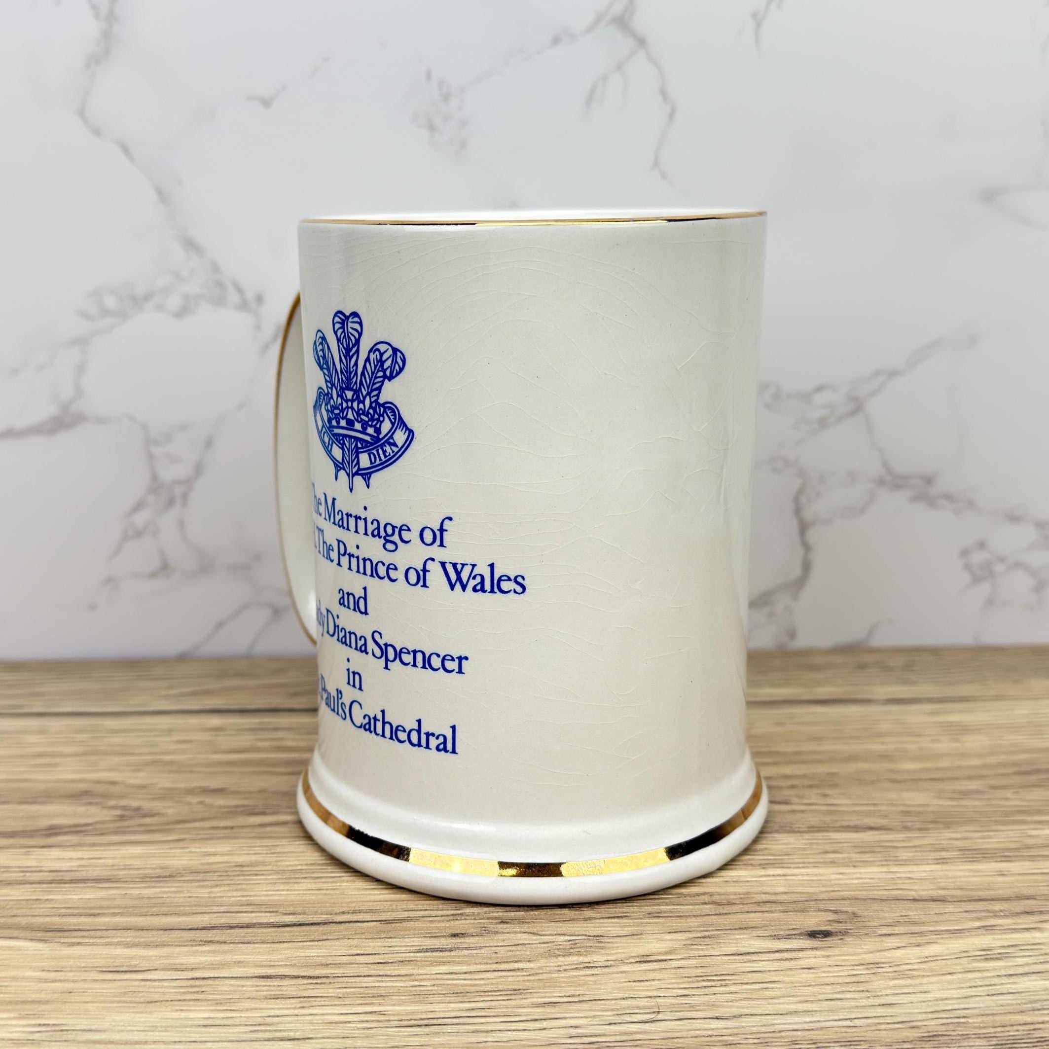 Charles and Diana Royal Wedding Mug, 1981 Souvenir Tankard, Pride of Britain