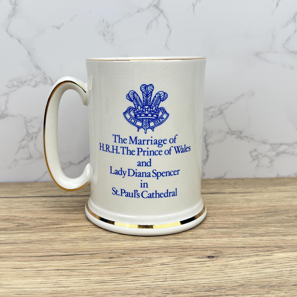 Charles and Diana Royal Wedding Mug, 1981 Souvenir Tankard, Pride of Britain