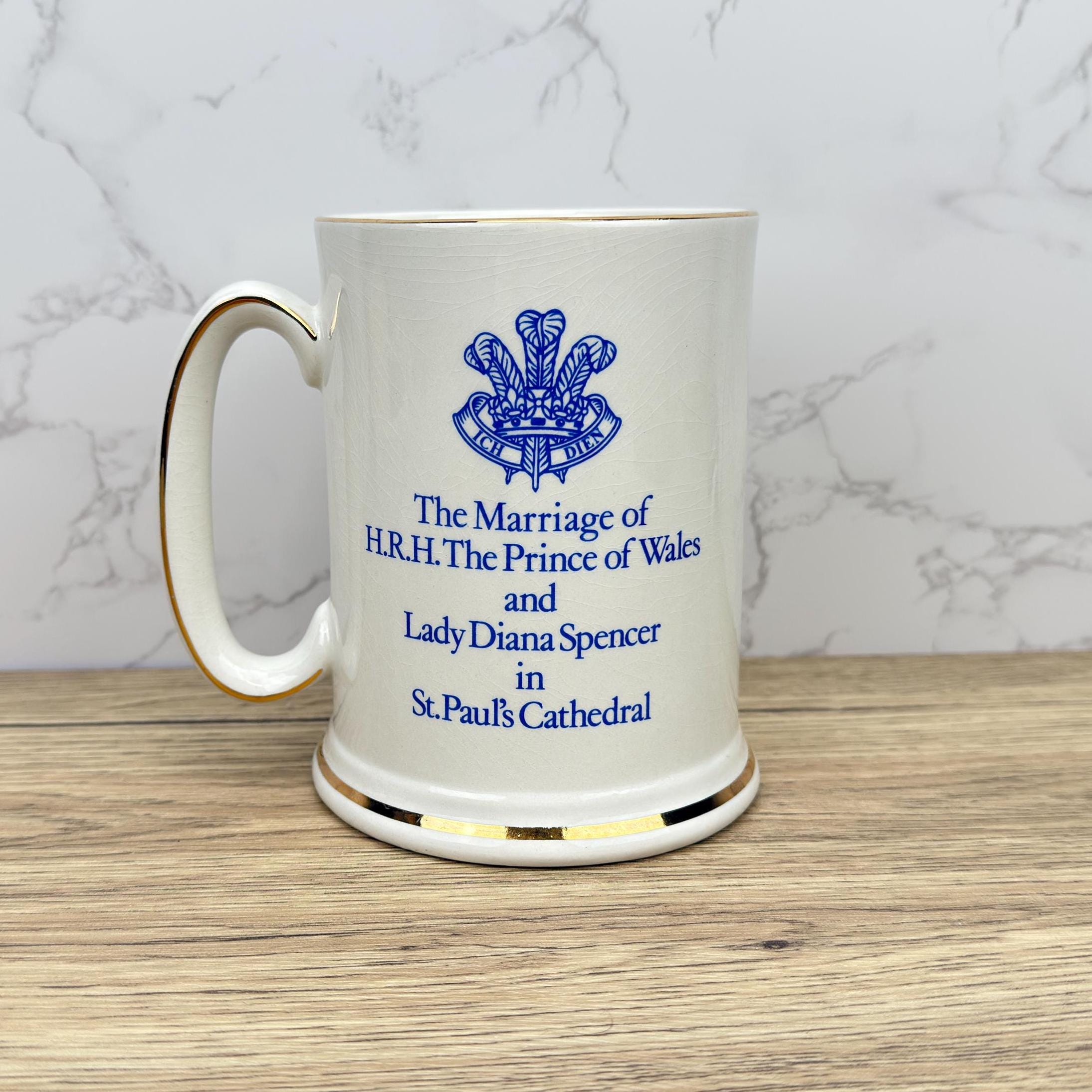 Charles and Diana Royal Wedding Mug, 1981 Souvenir Tankard, Pride of Britain
