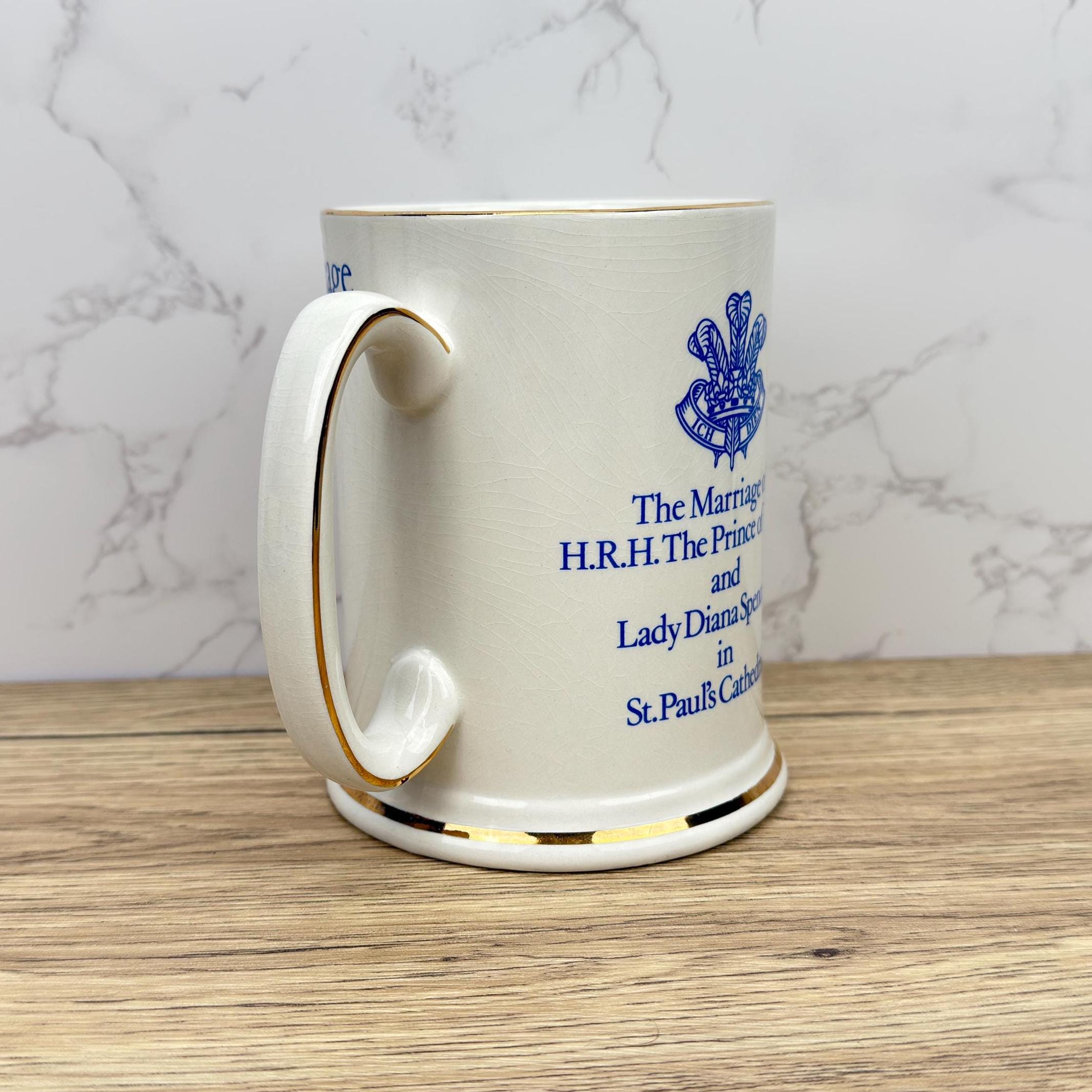 Charles and Diana Royal Wedding Mug, 1981 Souvenir Tankard, Pride of Britain