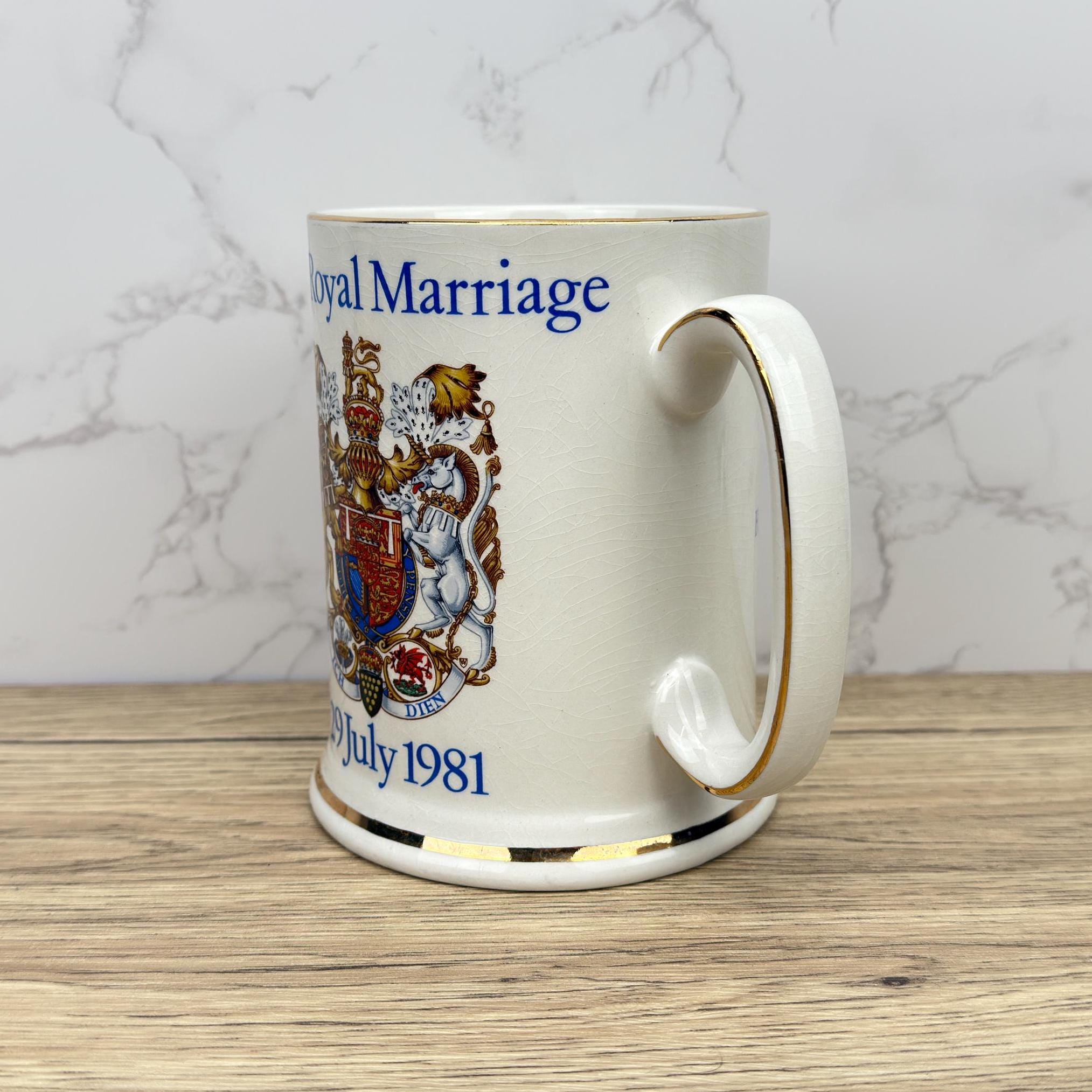 Charles and Diana Royal Wedding Mug, 1981 Souvenir Tankard, Pride of Britain