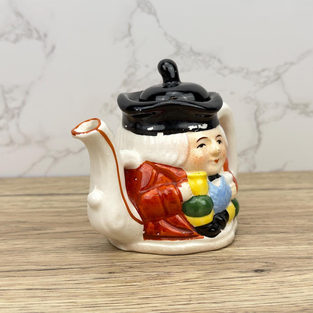 Collectible Toby Character Teapot, Small Double Sided Decor