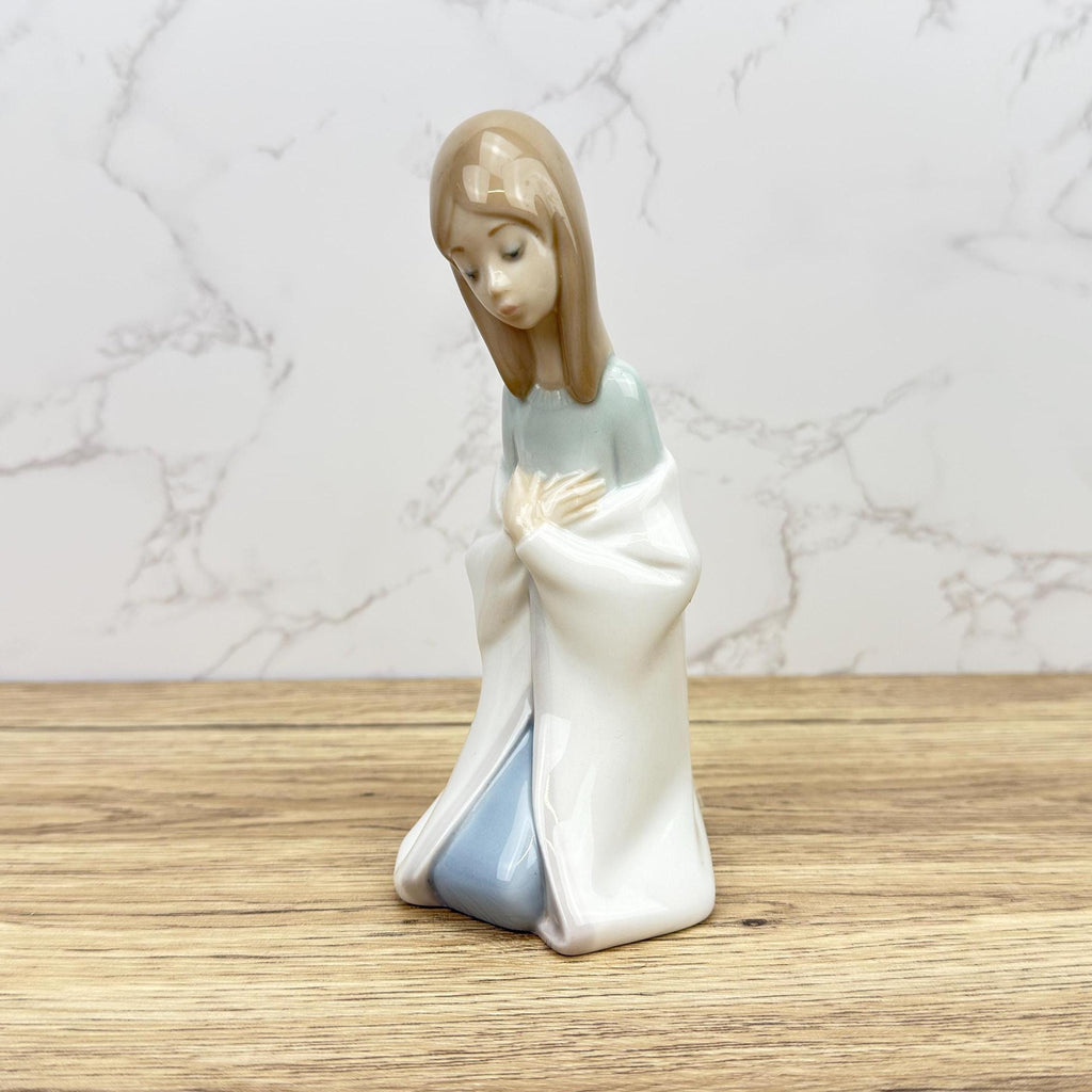 Vintage Lladro Virgin Mary Figurine, Spanish Porcelain Nativity #4671