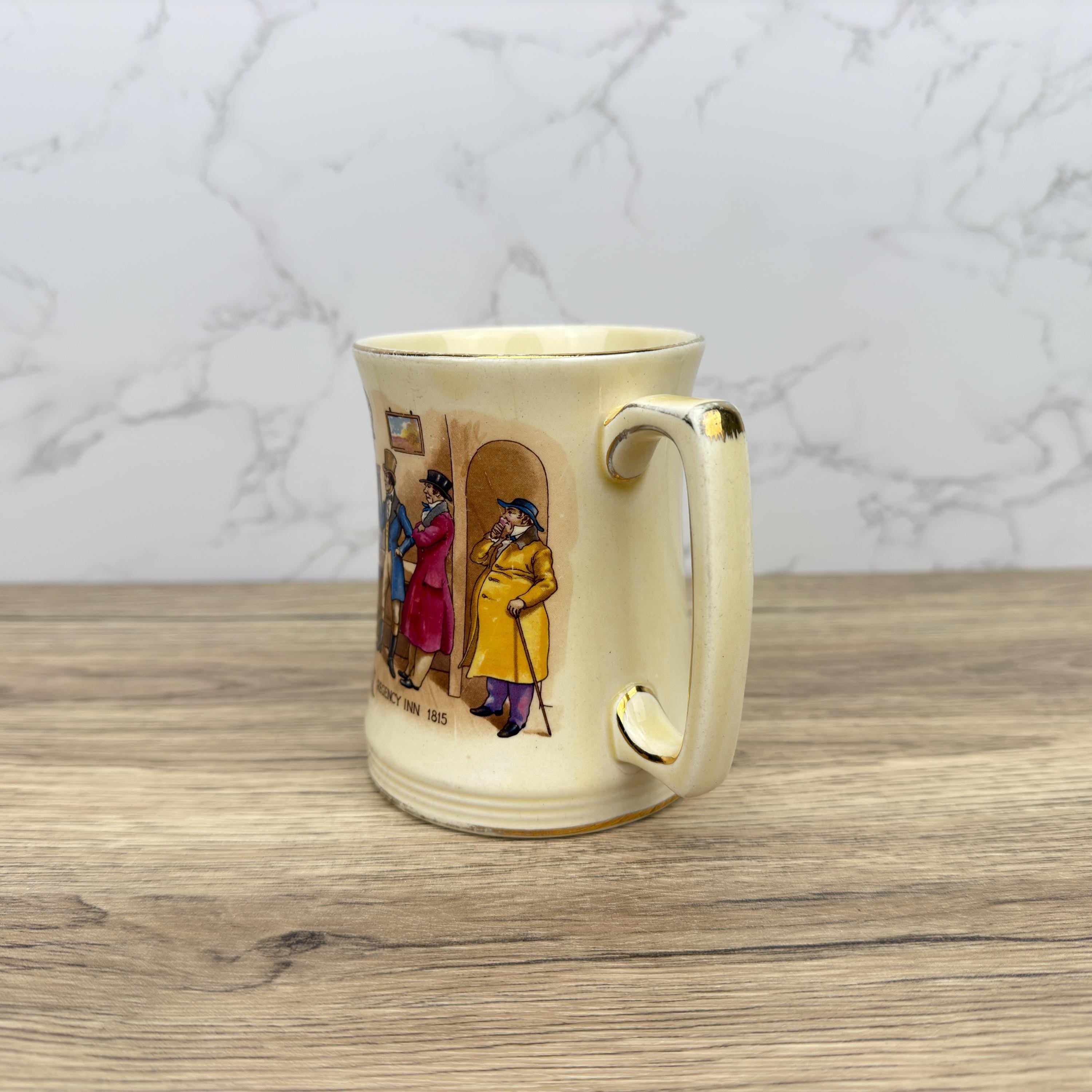 Vintage Royal Winton Tankard Mug, Regency Scene, Made in England