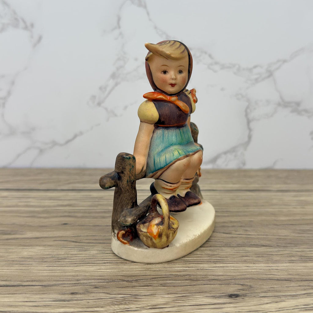 Vintage Hummel Figurine, "Just Resting" Goebel Girl, Hand Painted Porcelain