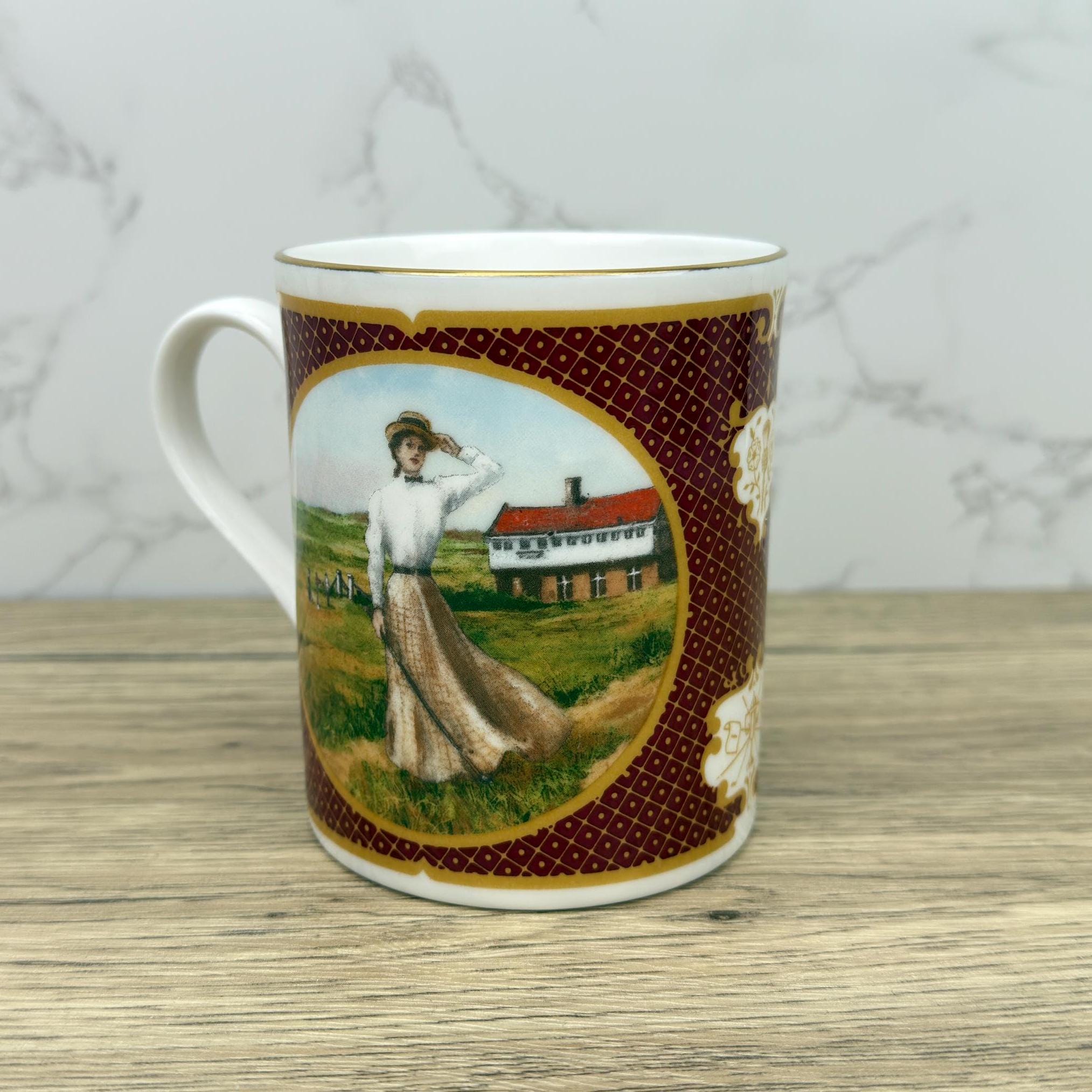 Vintage Royal Worcester Melvyn Buckley Golfing Mug, Gilded Porcelain