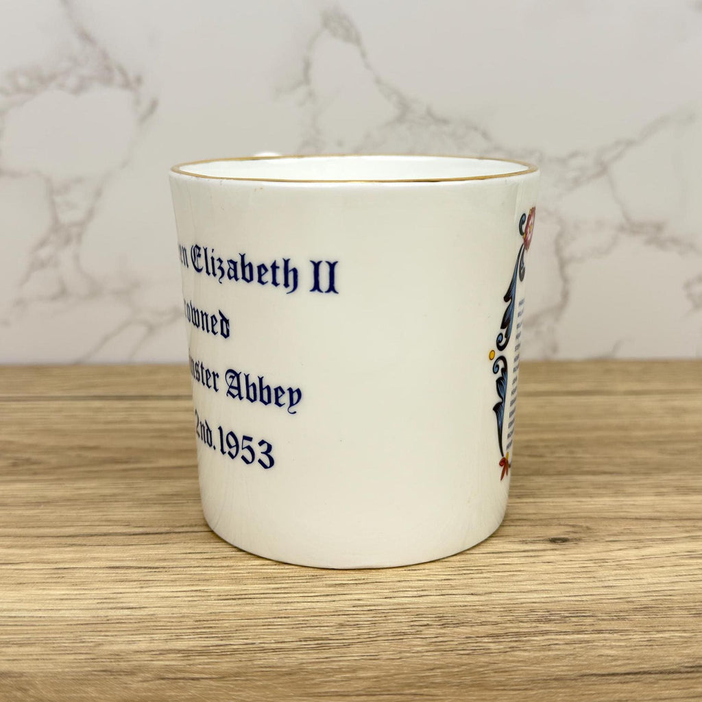 Vintage Aynsley Queen Elizabeth II Coronation Mug, Royal Memorabilia