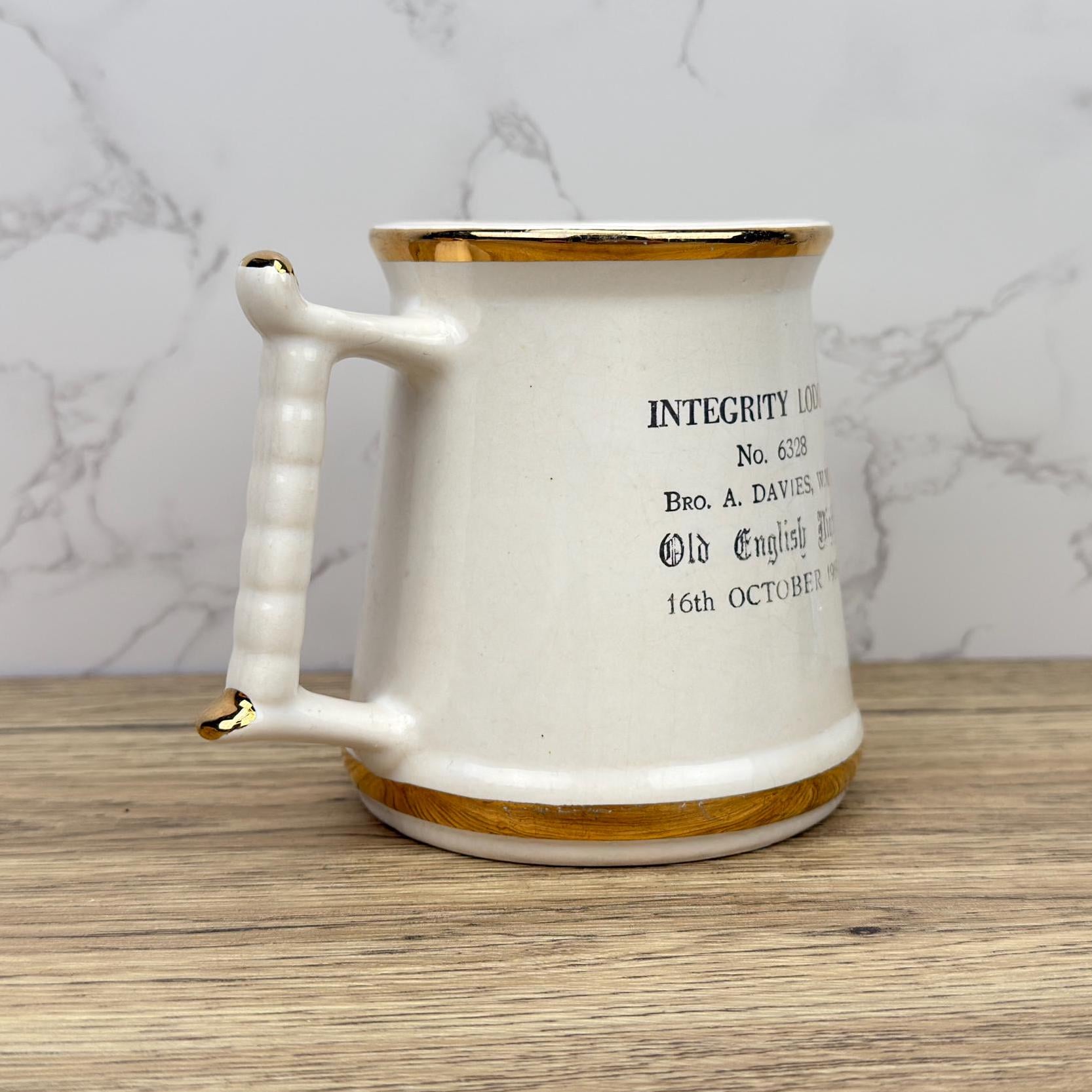 Vintage Prince William Ceramic Tankard, 22 Carat Gold Hunting Scene