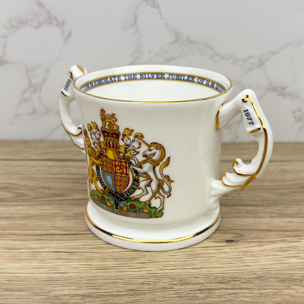 Vintage Aynsley British Royalty Commemorative Mug, Double Handled Tankard