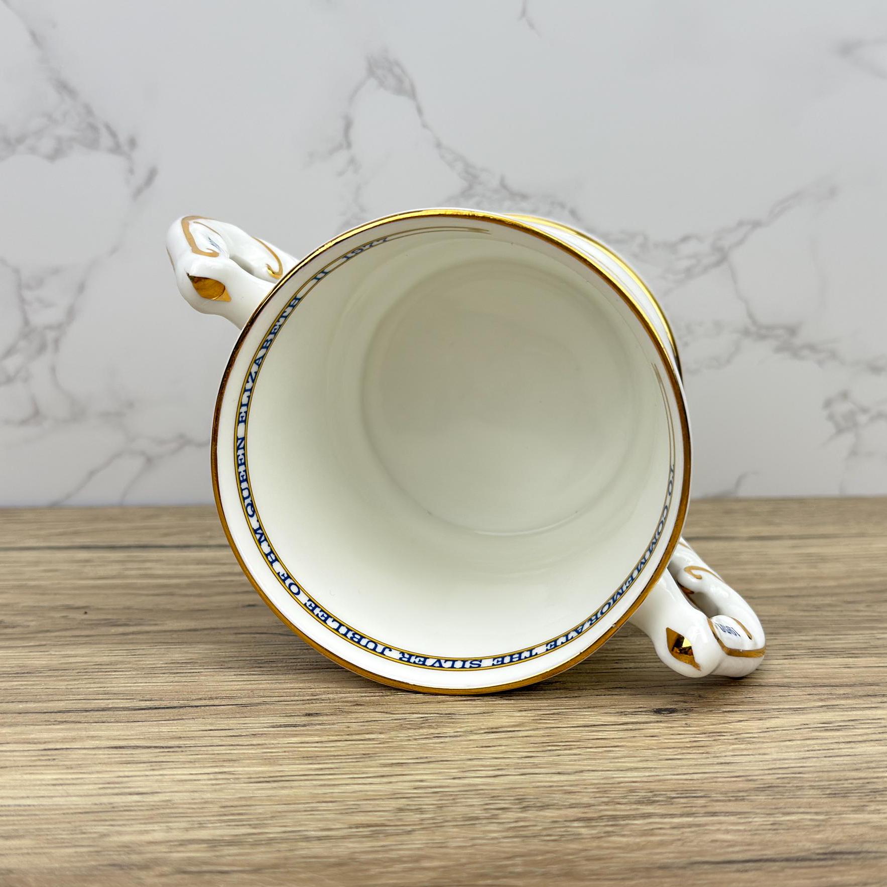 Vintage Aynsley British Royalty Commemorative Mug, Double Handled Tankard
