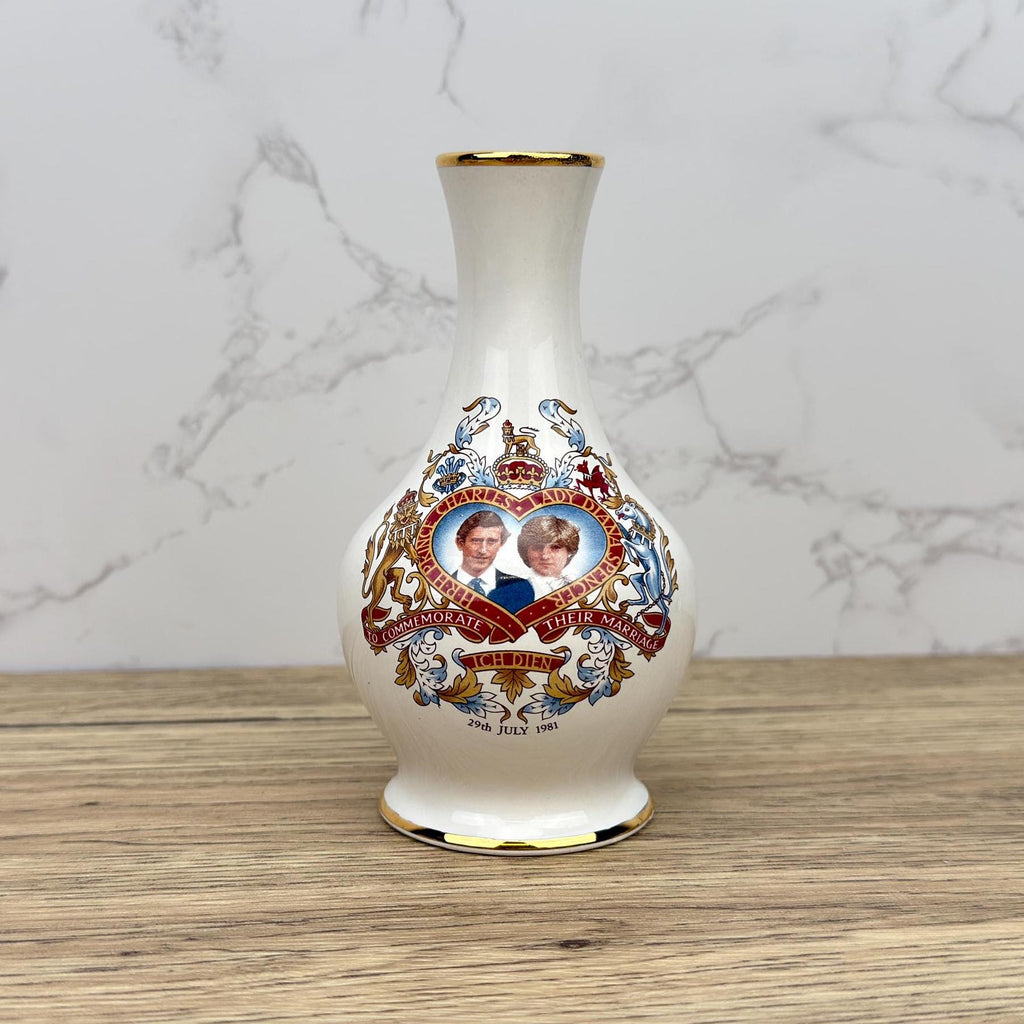 Vintage Royal Worcester Charles and Diana Wedding Bud Vase