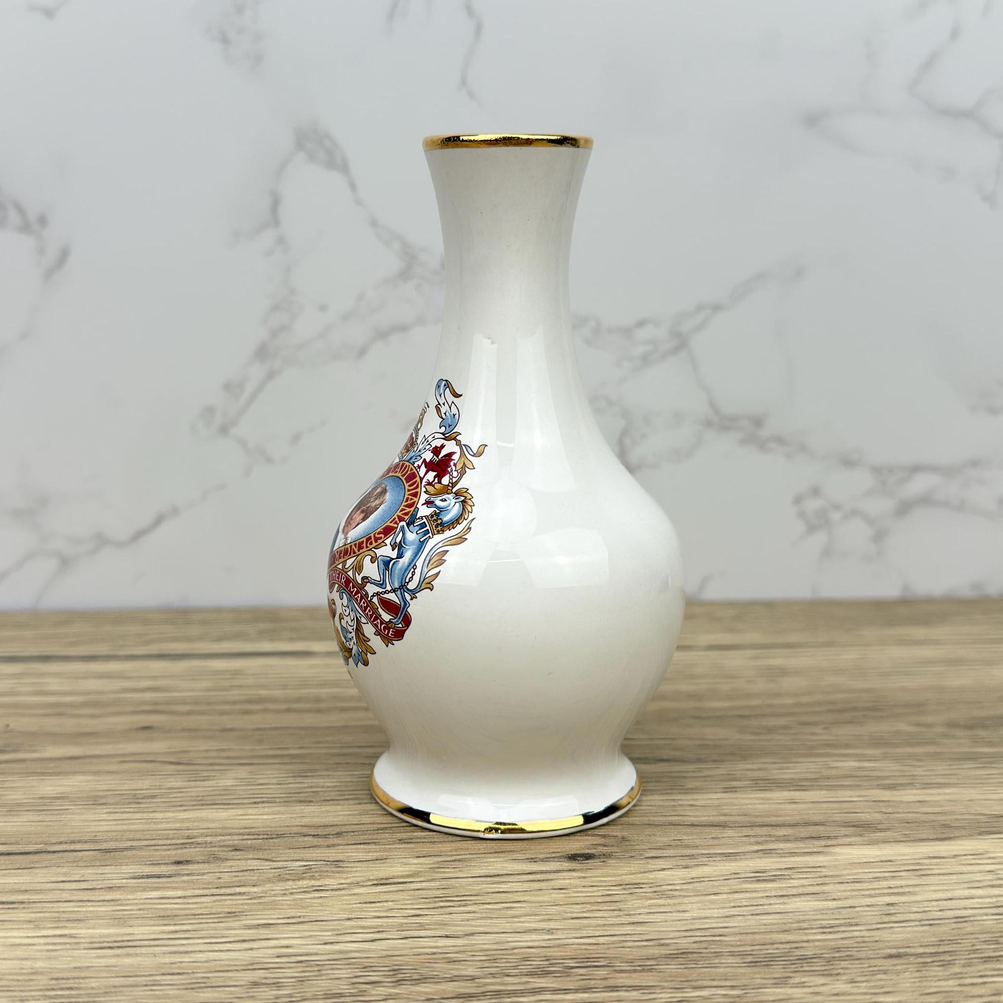 Vintage Royal Worcester Charles and Diana Wedding Bud Vase