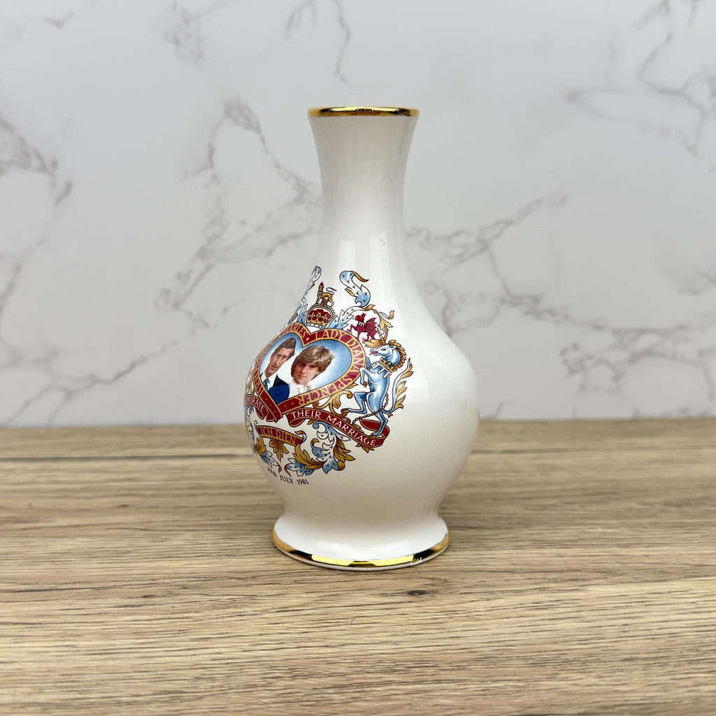 Vintage Royal Worcester Charles and Diana Wedding Bud Vase