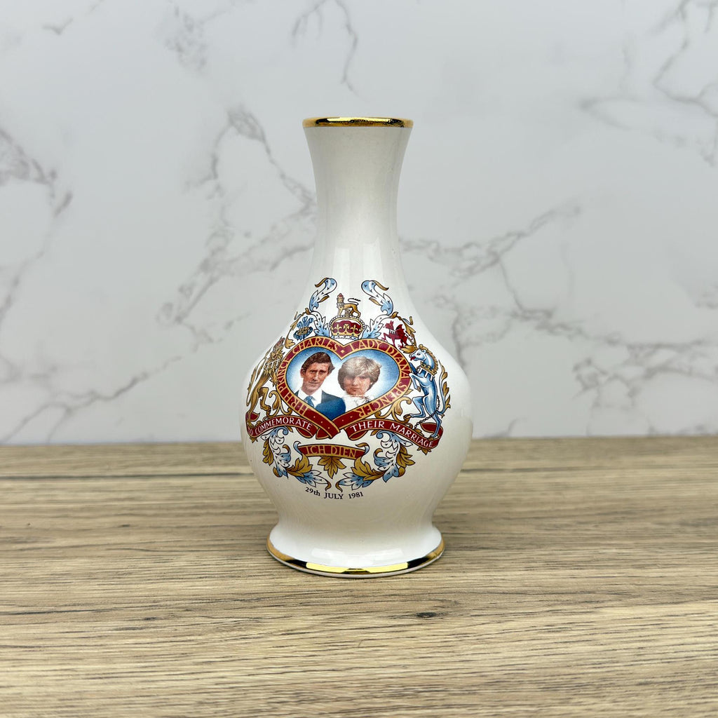Vintage Royal Worcester Charles and Diana Wedding Bud Vase