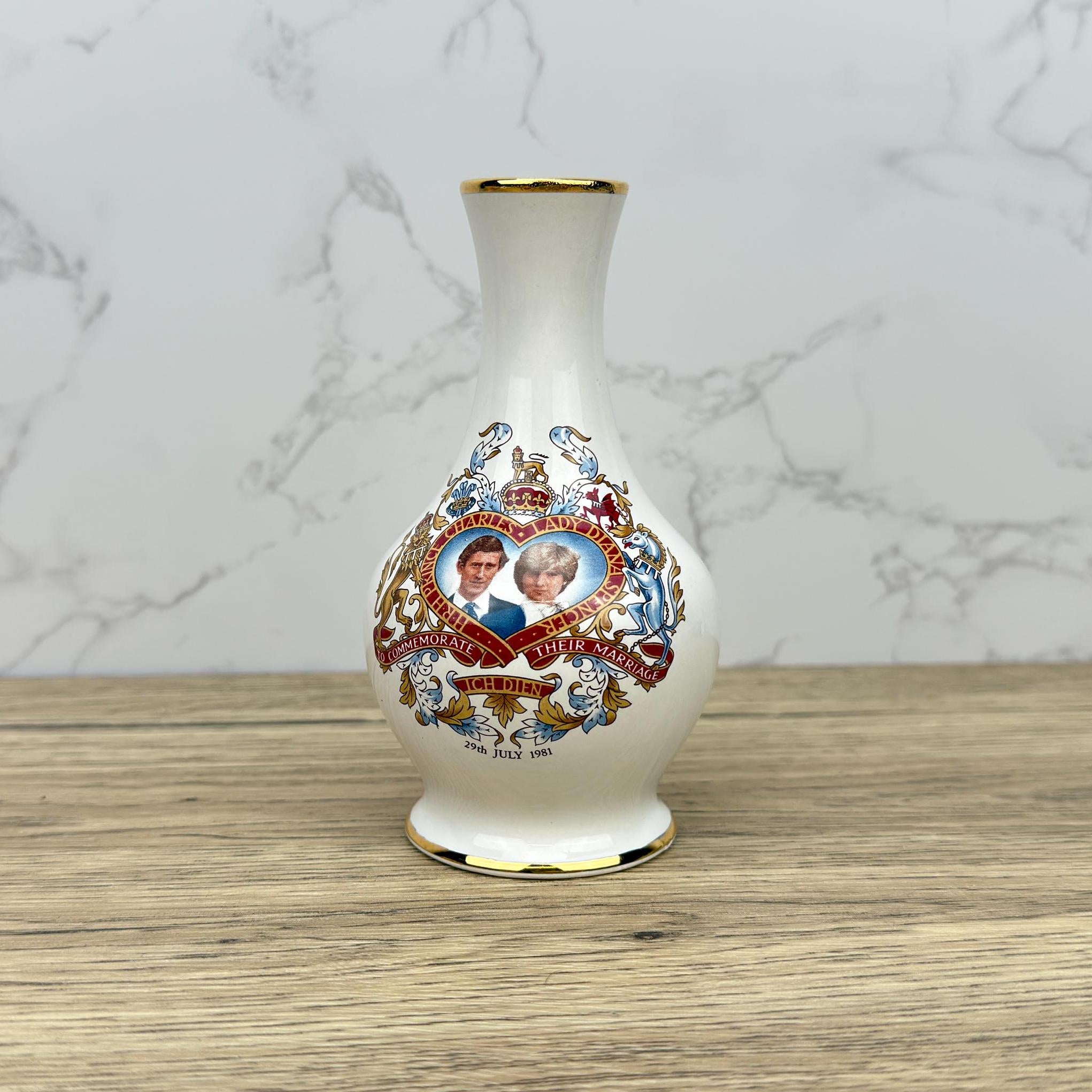 Vintage Royal Worcester Charles and Diana Wedding Bud Vase