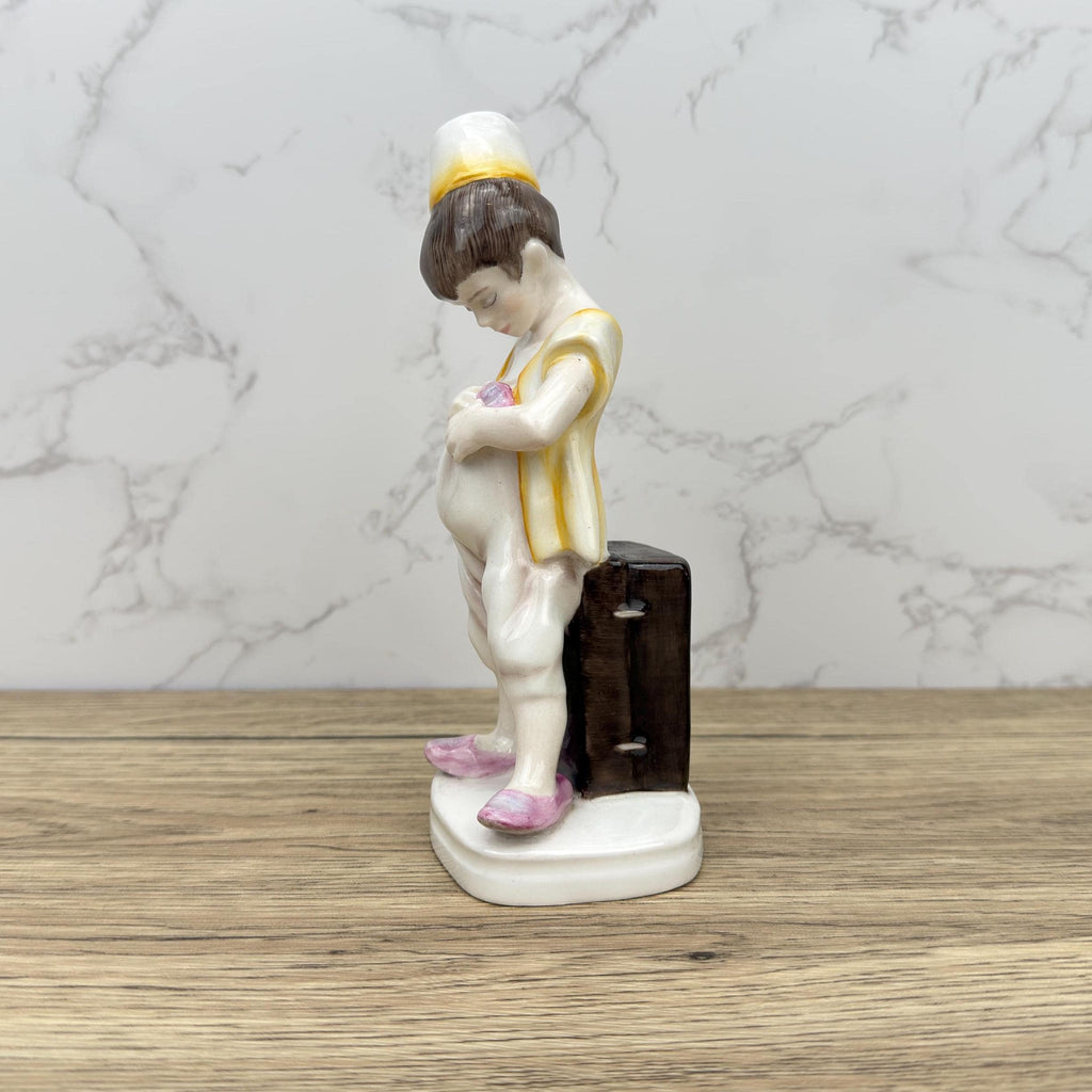 Vintage Welsh Bone China Pup Figurine, Collectible Shelf Decor