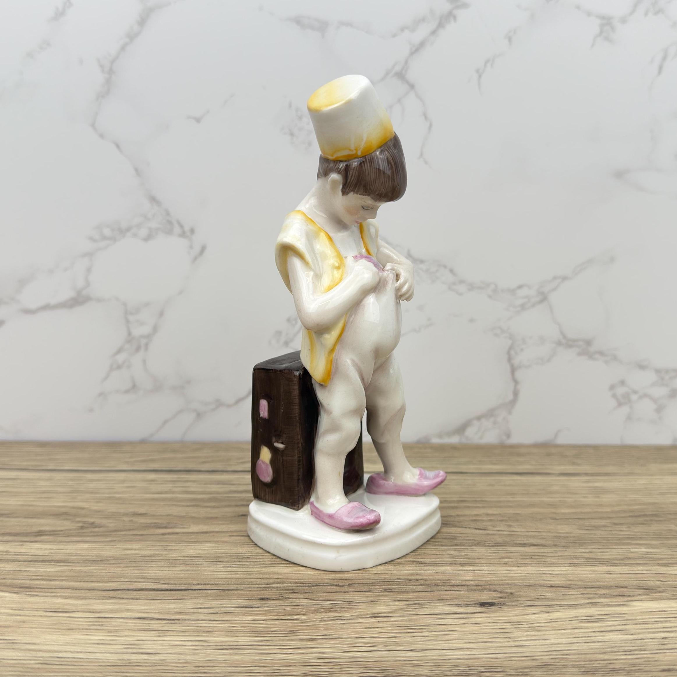 Vintage Welsh Bone China Pup Figurine, Collectible Shelf Decor