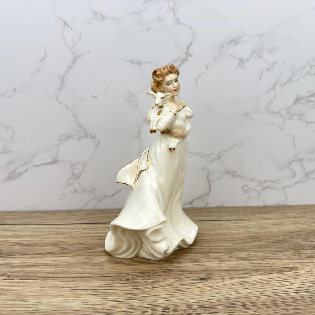 Vintage Royal Doulton Figurine, Lambing Time HN3855, Hand Painted Porcelain