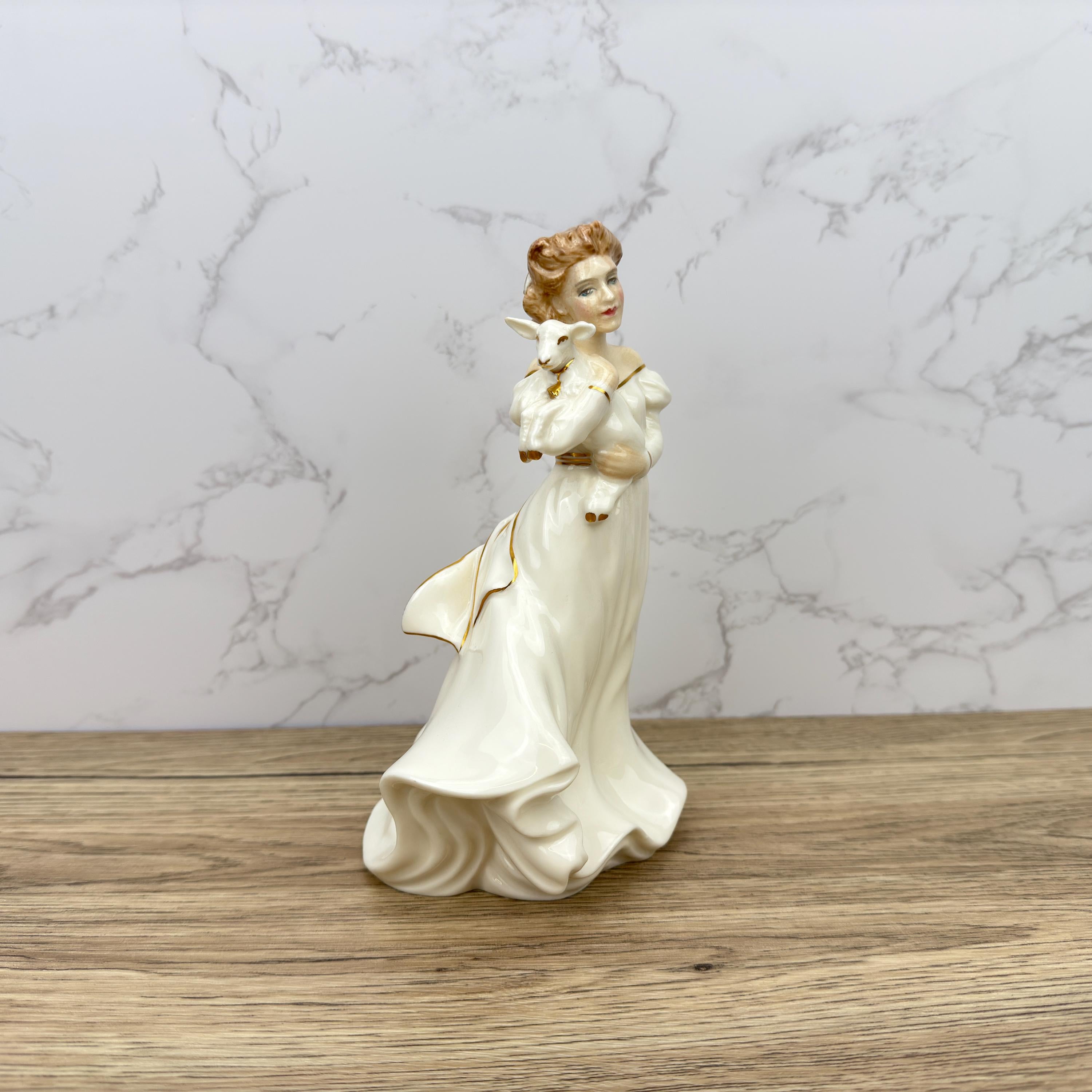 Vintage Royal Doulton Figurine, Lambing Time HN3855, Hand Painted Porcelain