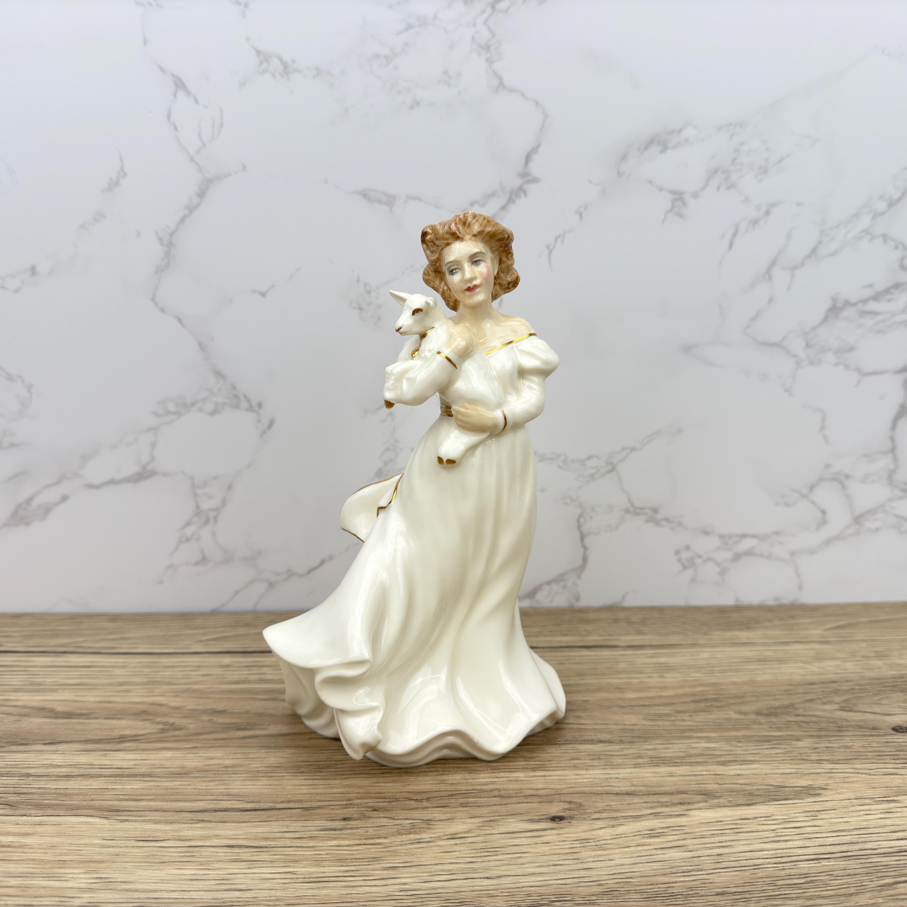 Vintage Royal Doulton Figurine, Lambing Time HN3855, Hand Painted Porcelain