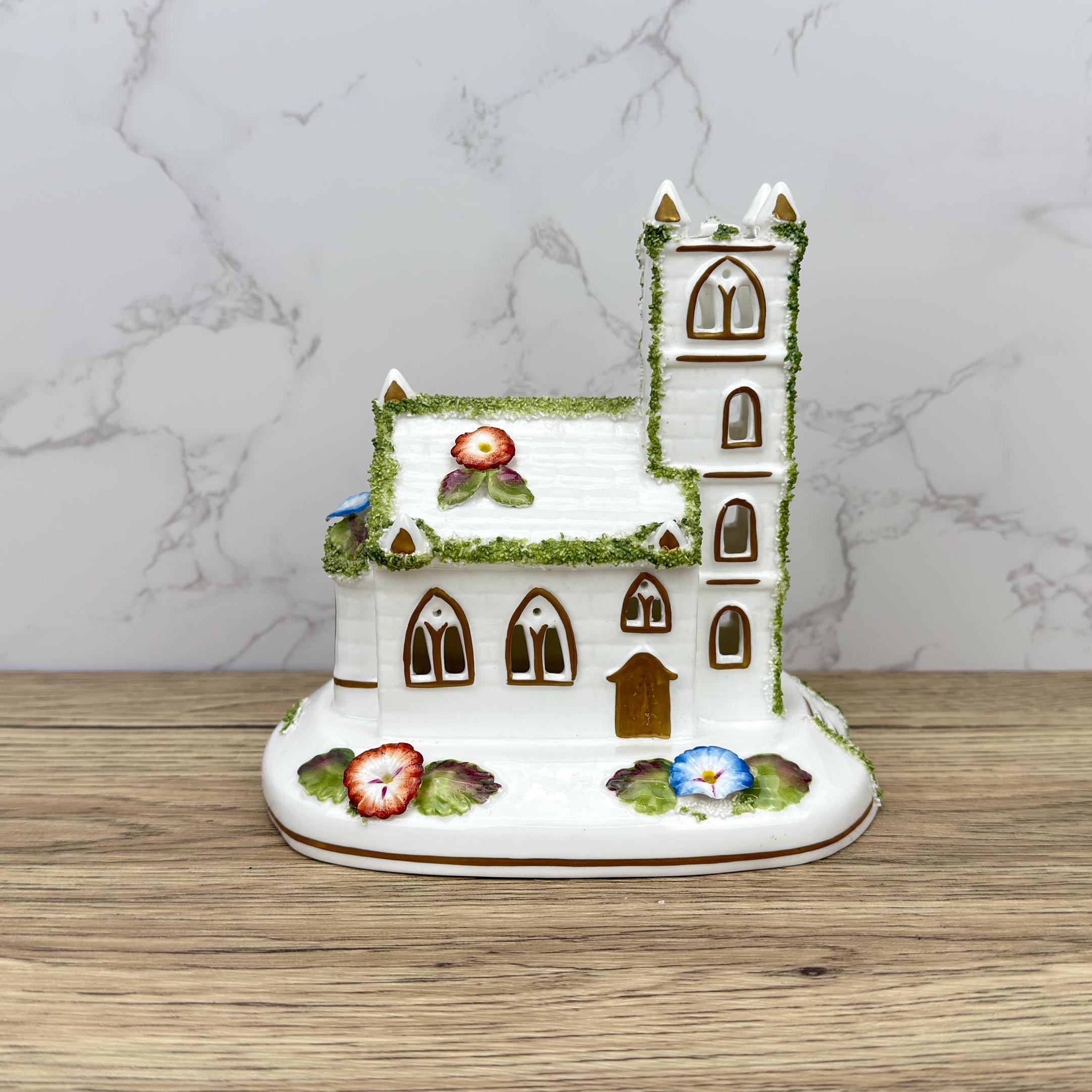 Vintage Coalport Village Church Figurine, Fine Bone China House, England