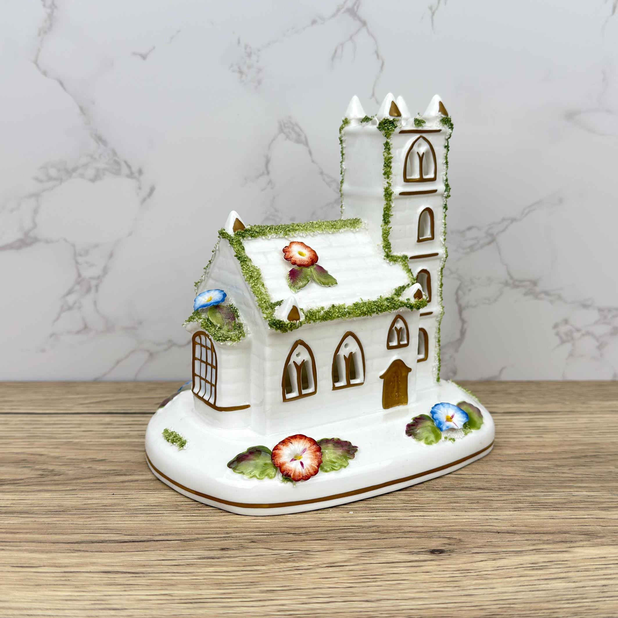 Vintage Coalport Village Church Figurine, Fine Bone China House, England