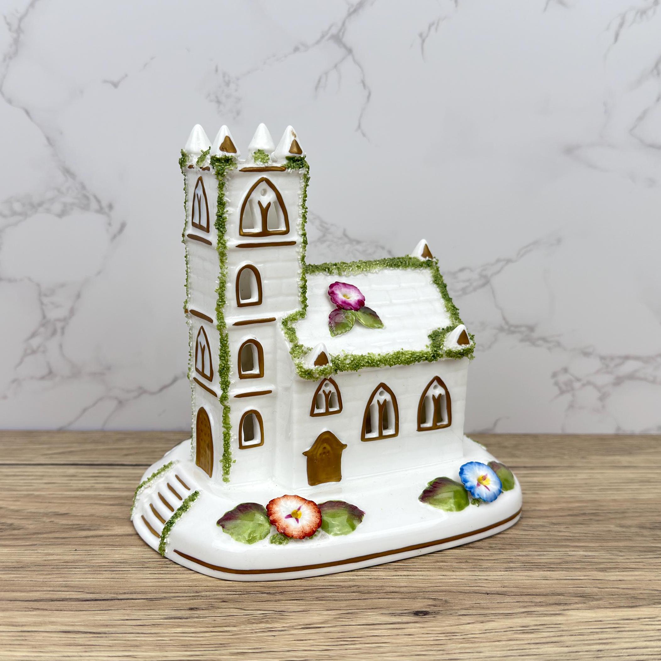 Vintage Coalport Village Church Figurine, Fine Bone China House, England