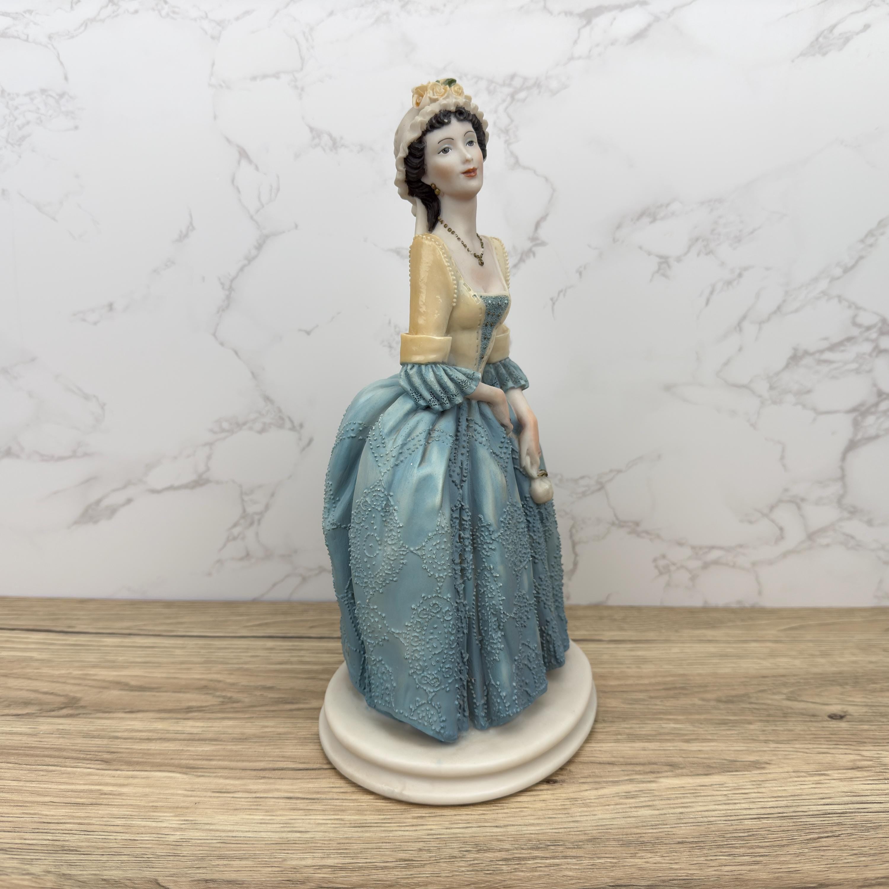 Belcari French Maiden Figurine, Capodimonte Style Resin Lady, Dear Studio Italy