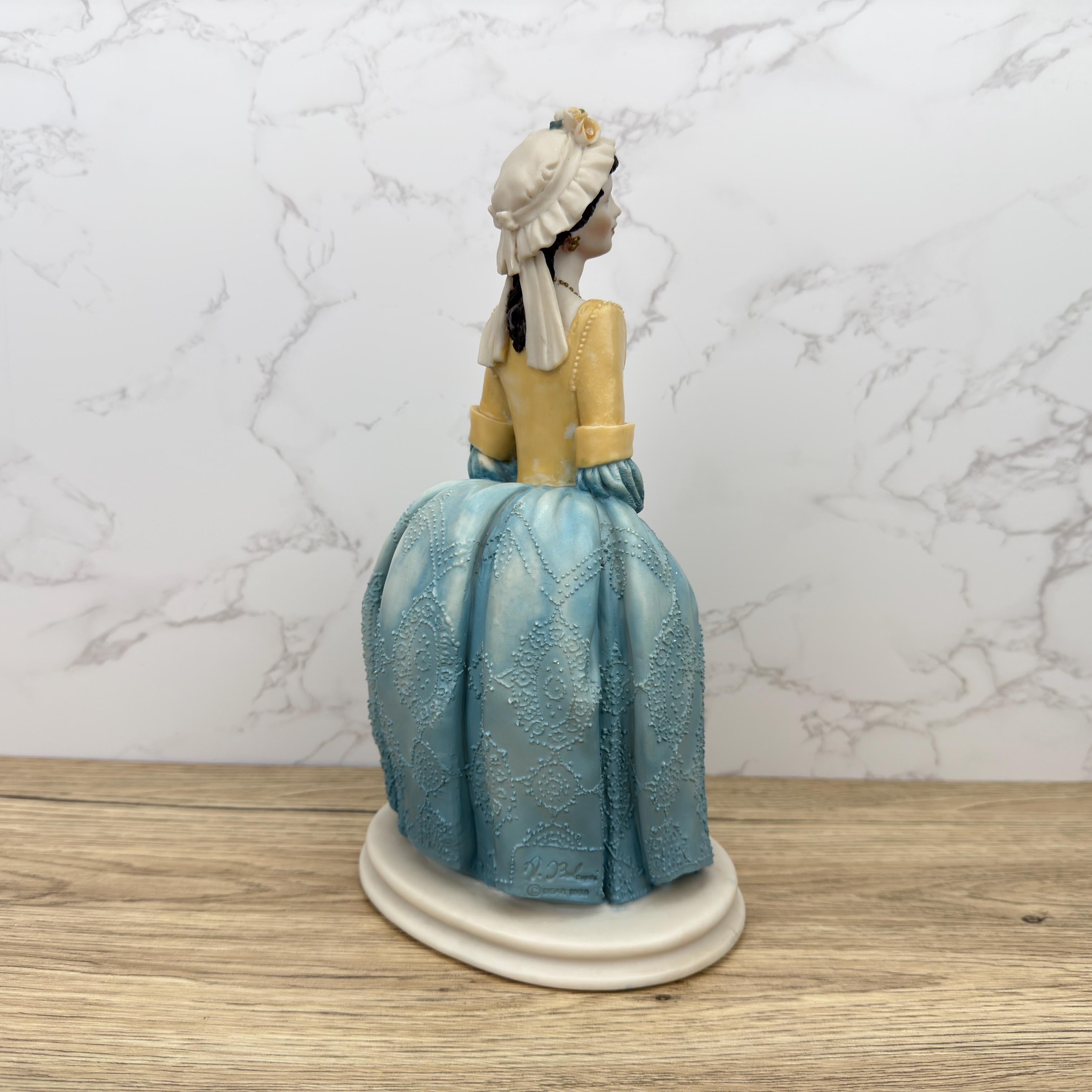 Belcari French Maiden Figurine, Capodimonte Style Resin Lady, Dear Studio Italy