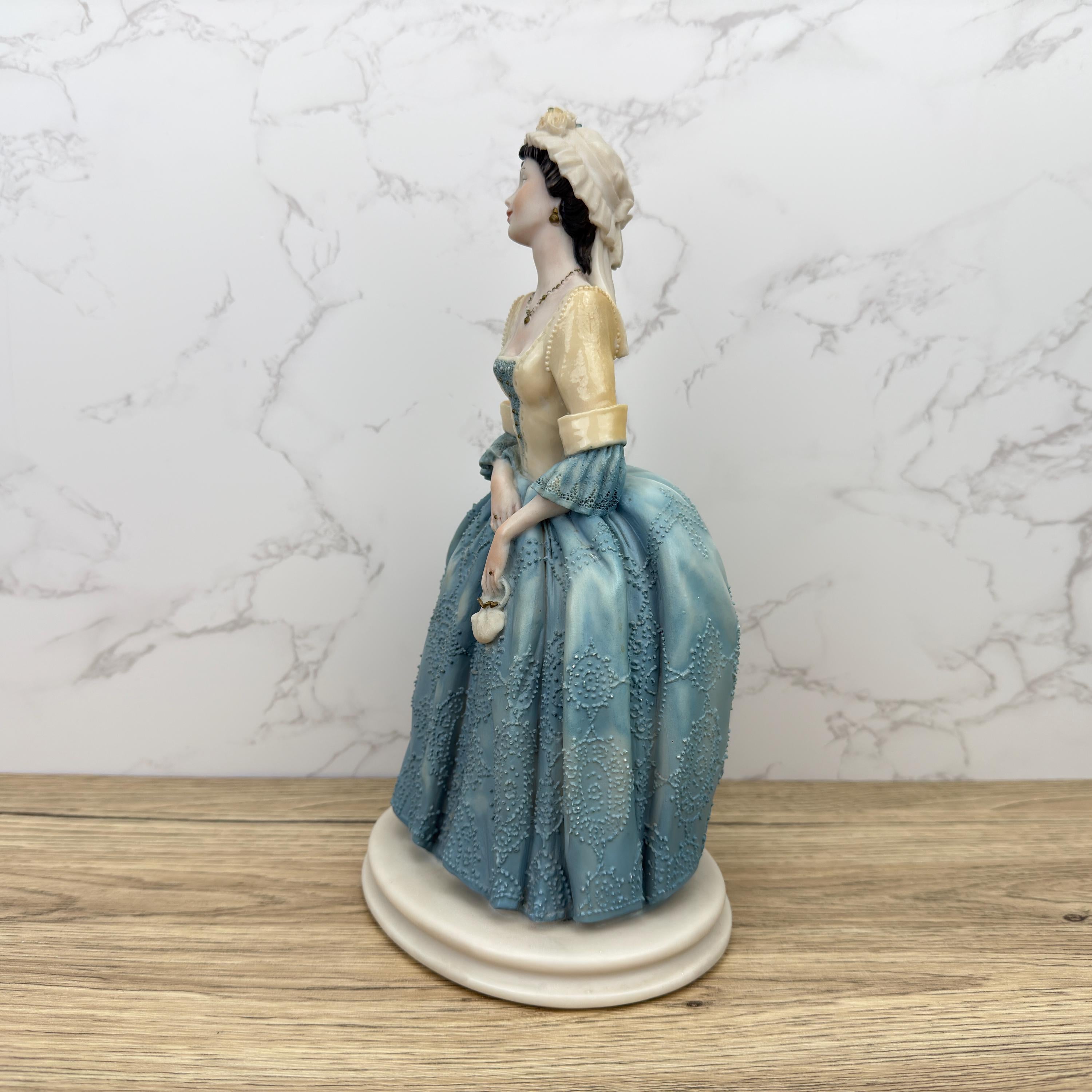 Belcari French Maiden Figurine, Capodimonte Style Resin Lady, Dear Studio Italy