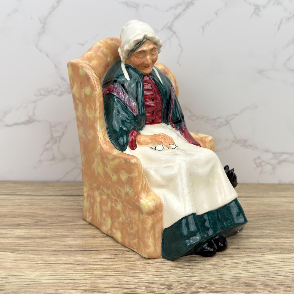 Vintage Royal Doulton Figurine, Forty Winks HN1974, Fine Bone China Grandma