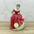 Vintage Royal Doulton Figurine, Fair Maiden HN2434, Lady in Red Dress