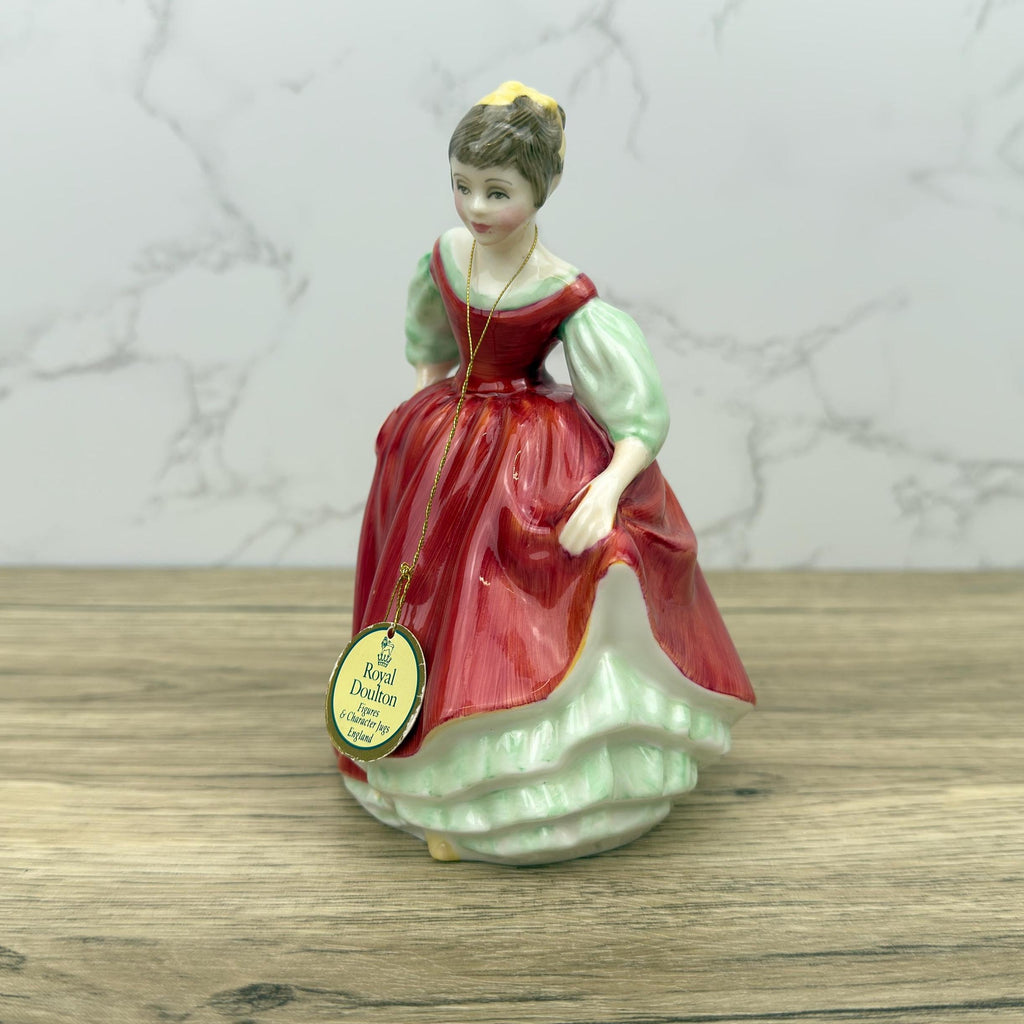 Vintage Royal Doulton Figurine, Fair Maiden HN2434, Lady in Red Dress