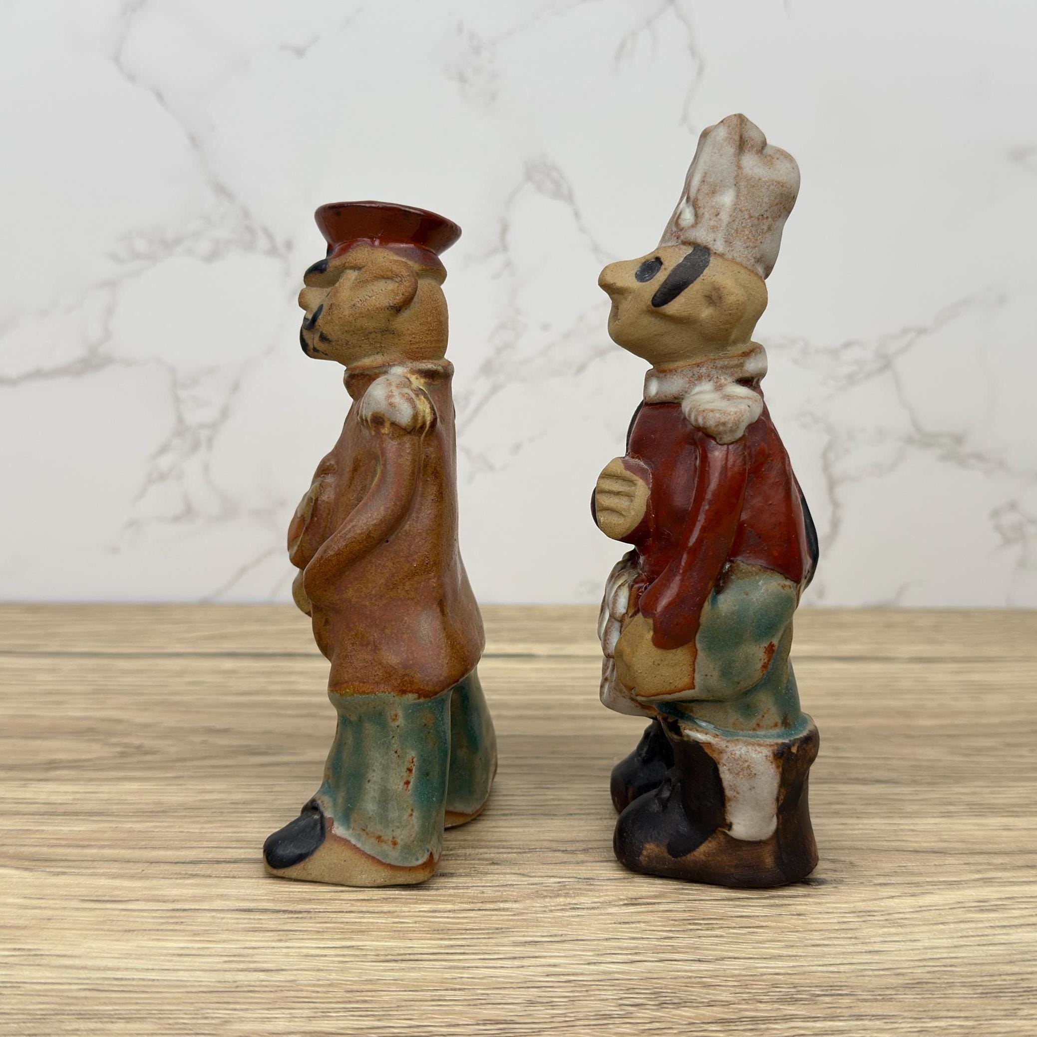 Vintage Tremar Pottery Figurines, Scottish Highlander and Military Bandman