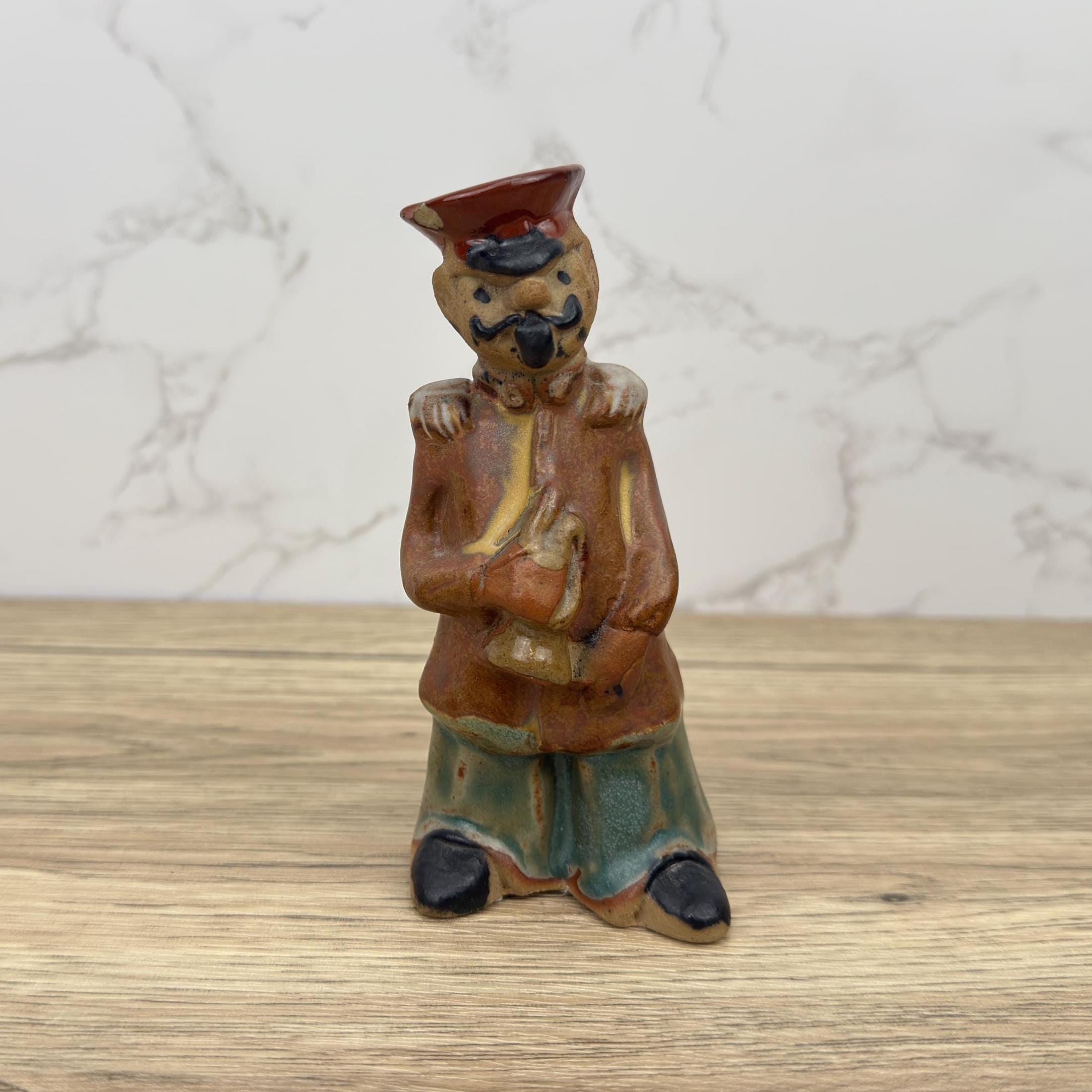 Vintage Tremar Pottery Figurines, Scottish Highlander and Military Bandman