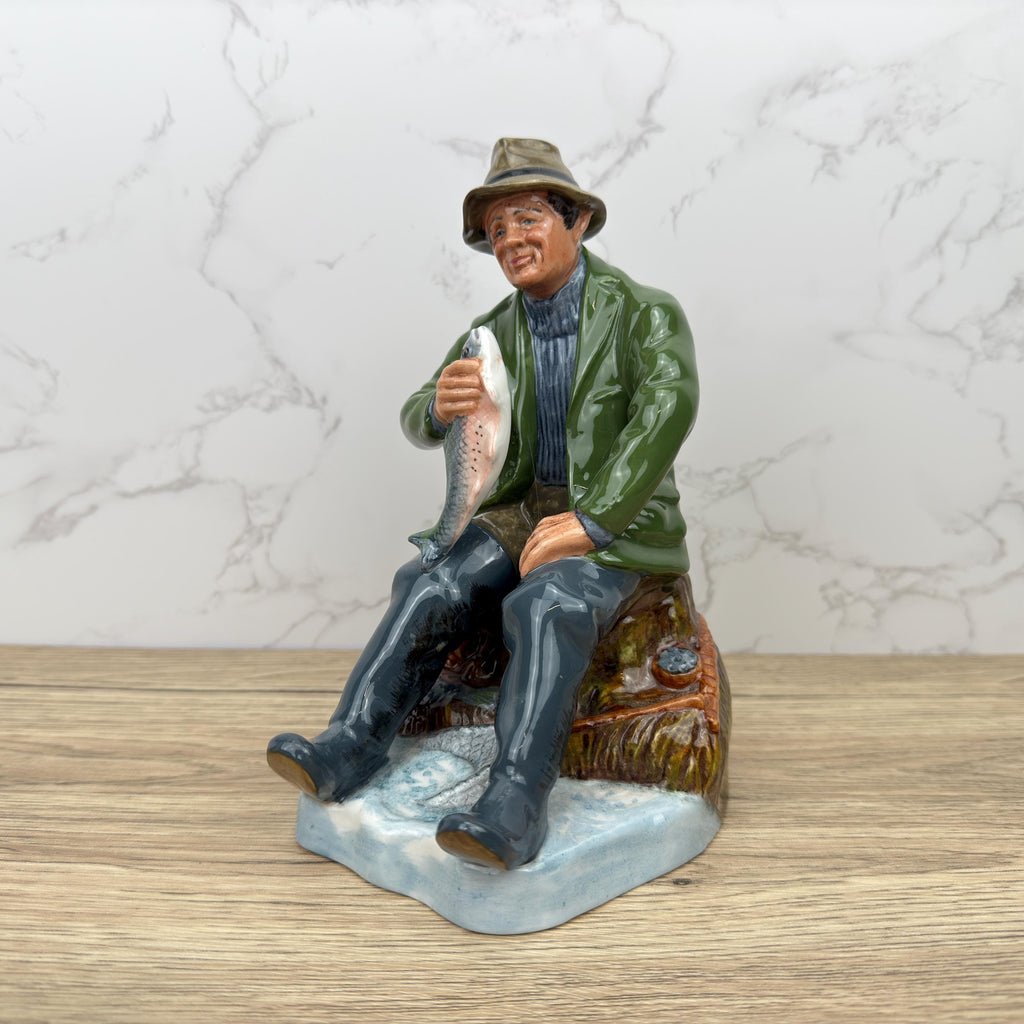 Vintage Royal Doulton Fisherman Figurine, Bone China, A Good Catch HN2258